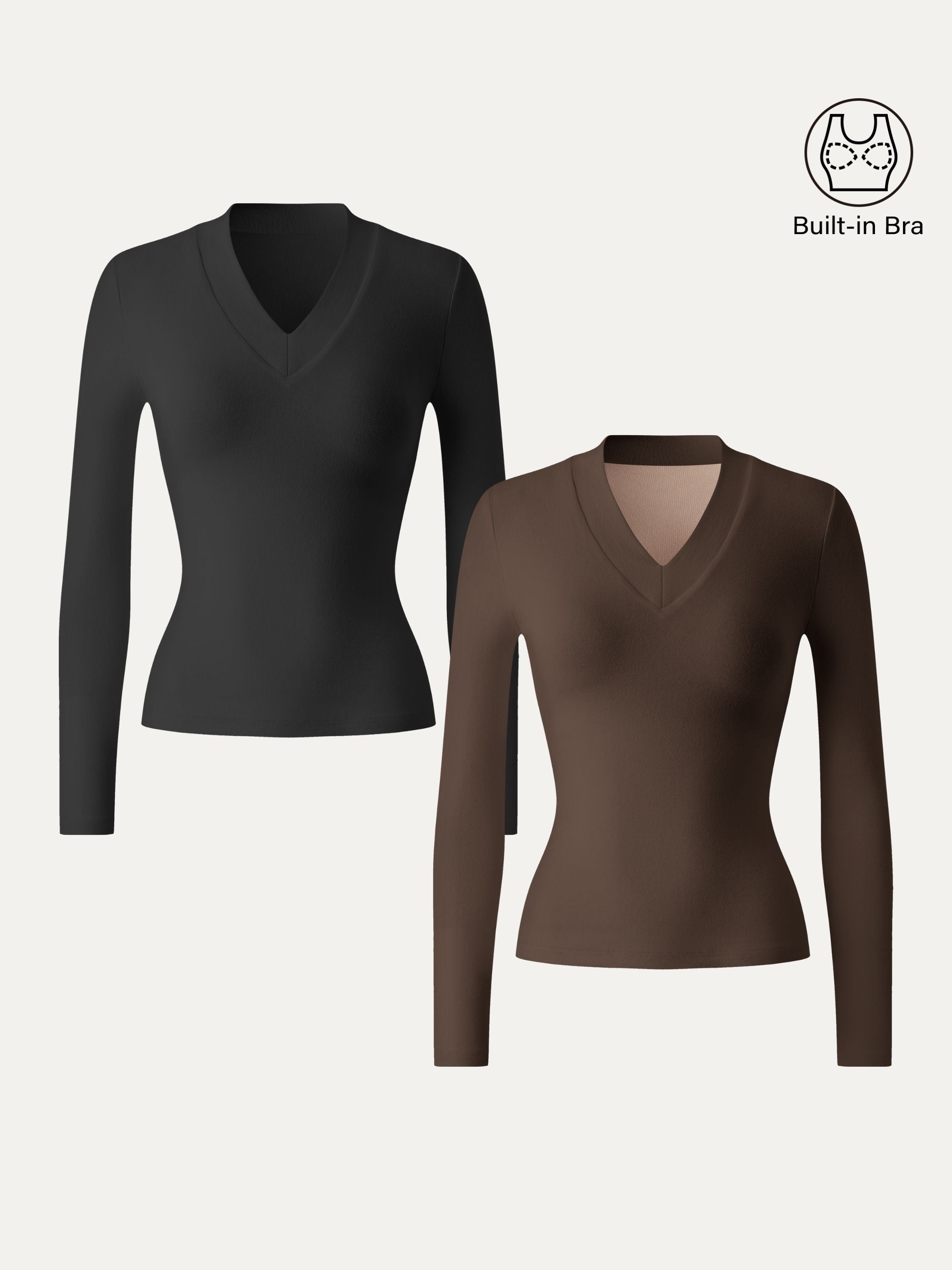 Essential V-neck Wide Binding Slimming Brami Top