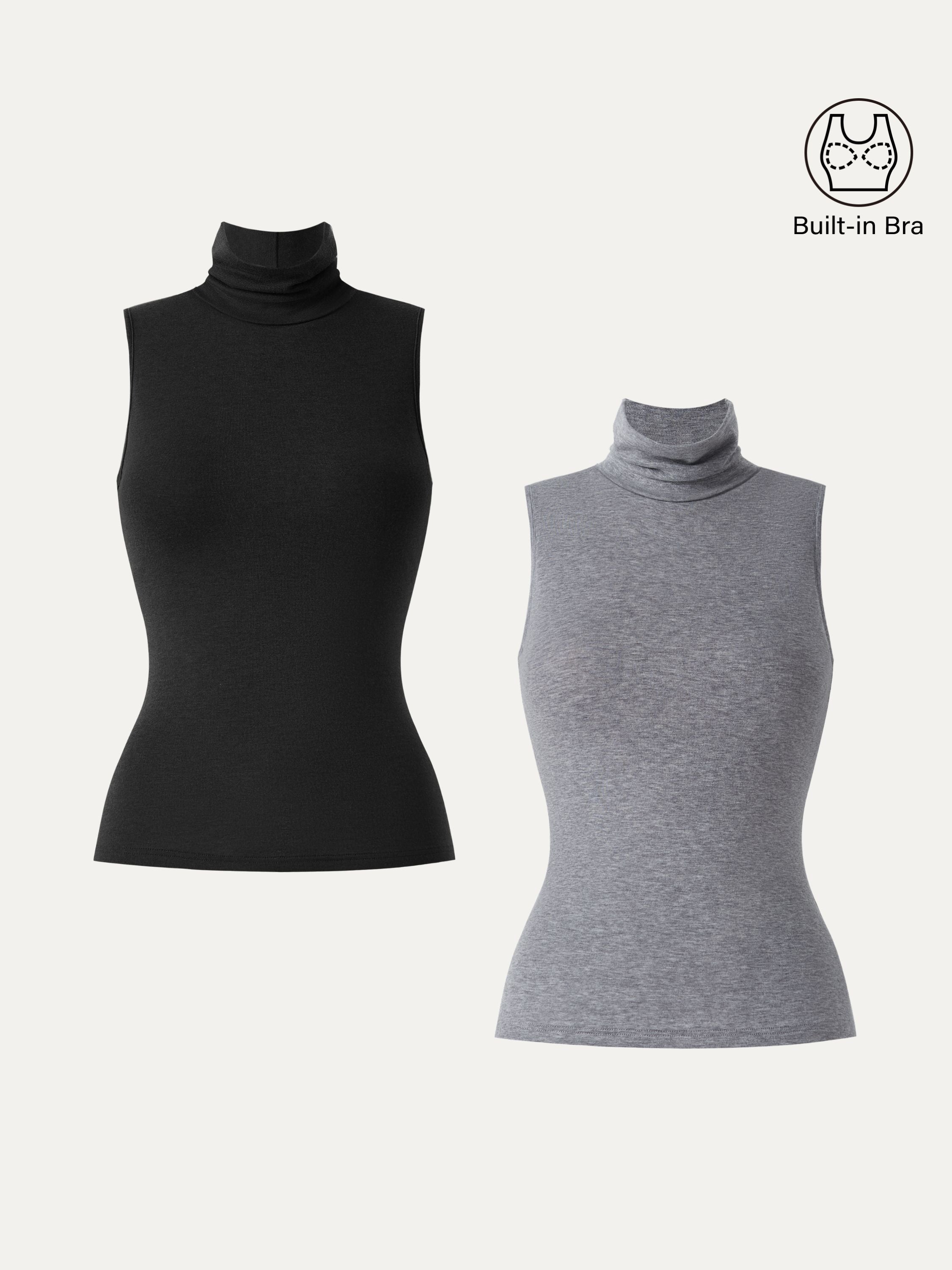 Lyocell Cashmere Sleeveless Turtleneck Brami
