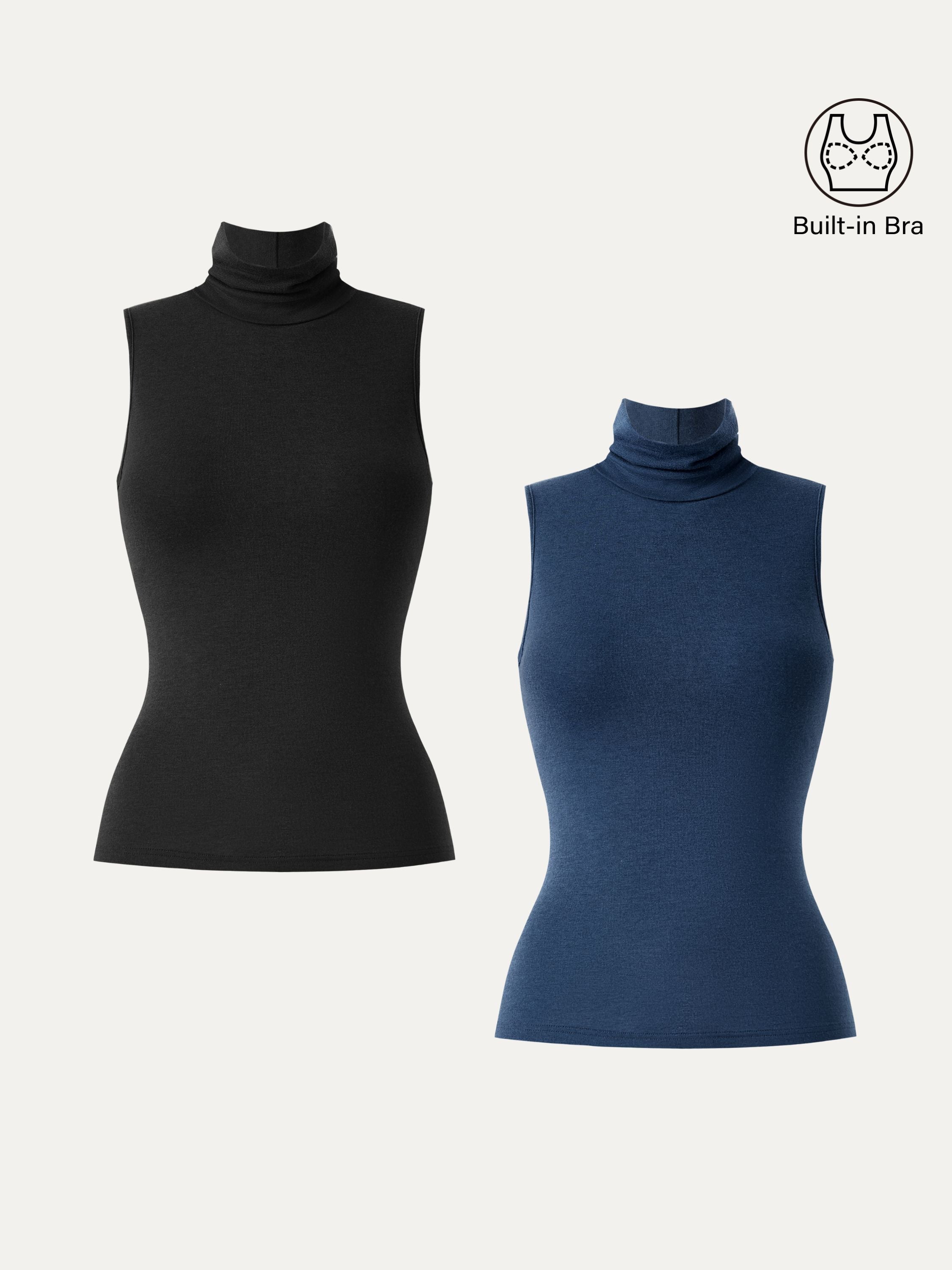 Lyocell Cashmere Sleeveless Turtleneck Brami