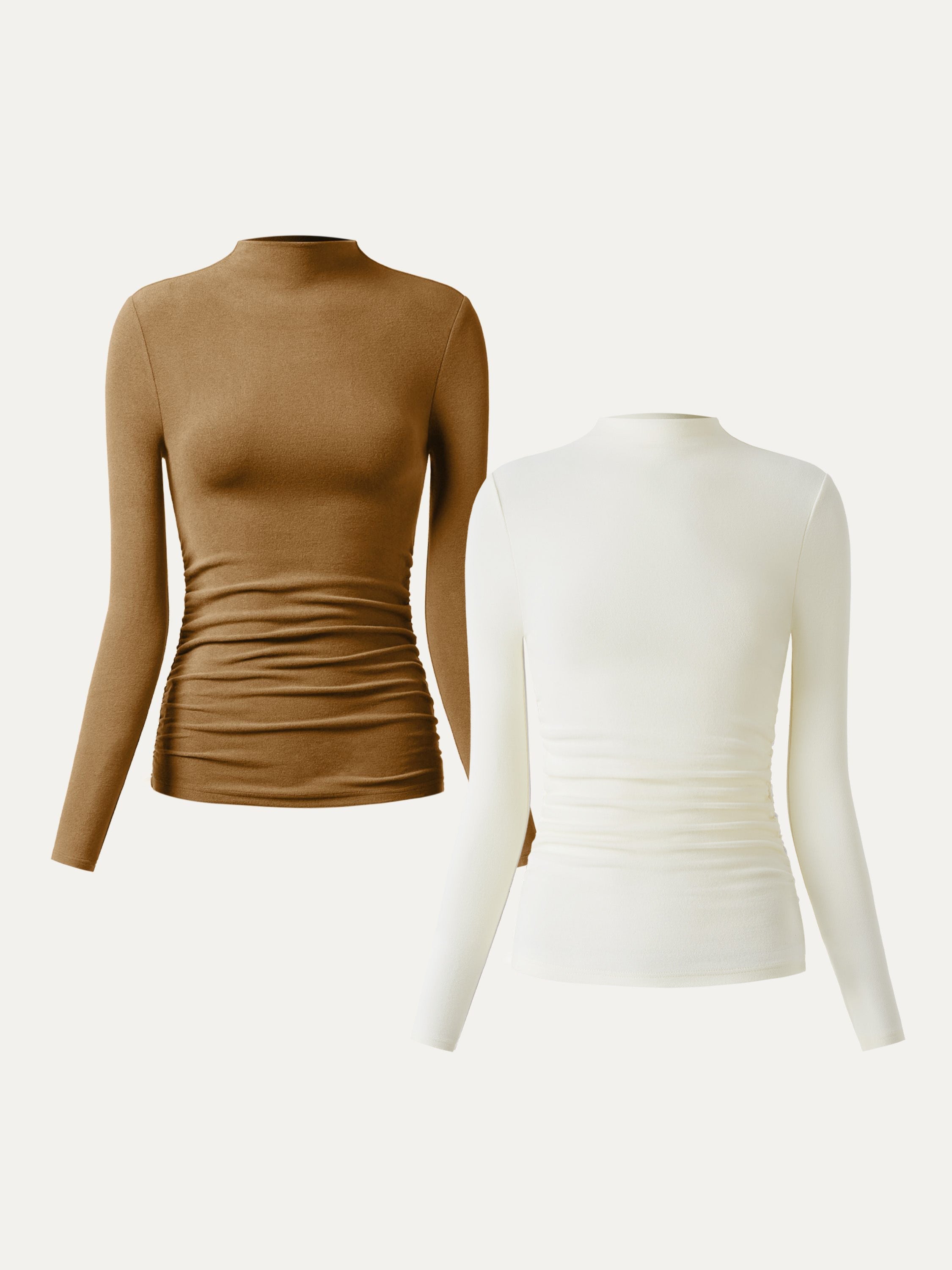 Mockneck Top with Gathered Sides Eco-Mousse®