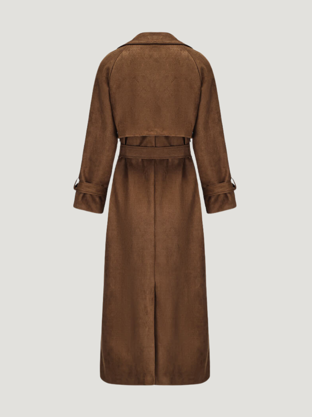 Molly | Long trench-coat en daim ceinturé