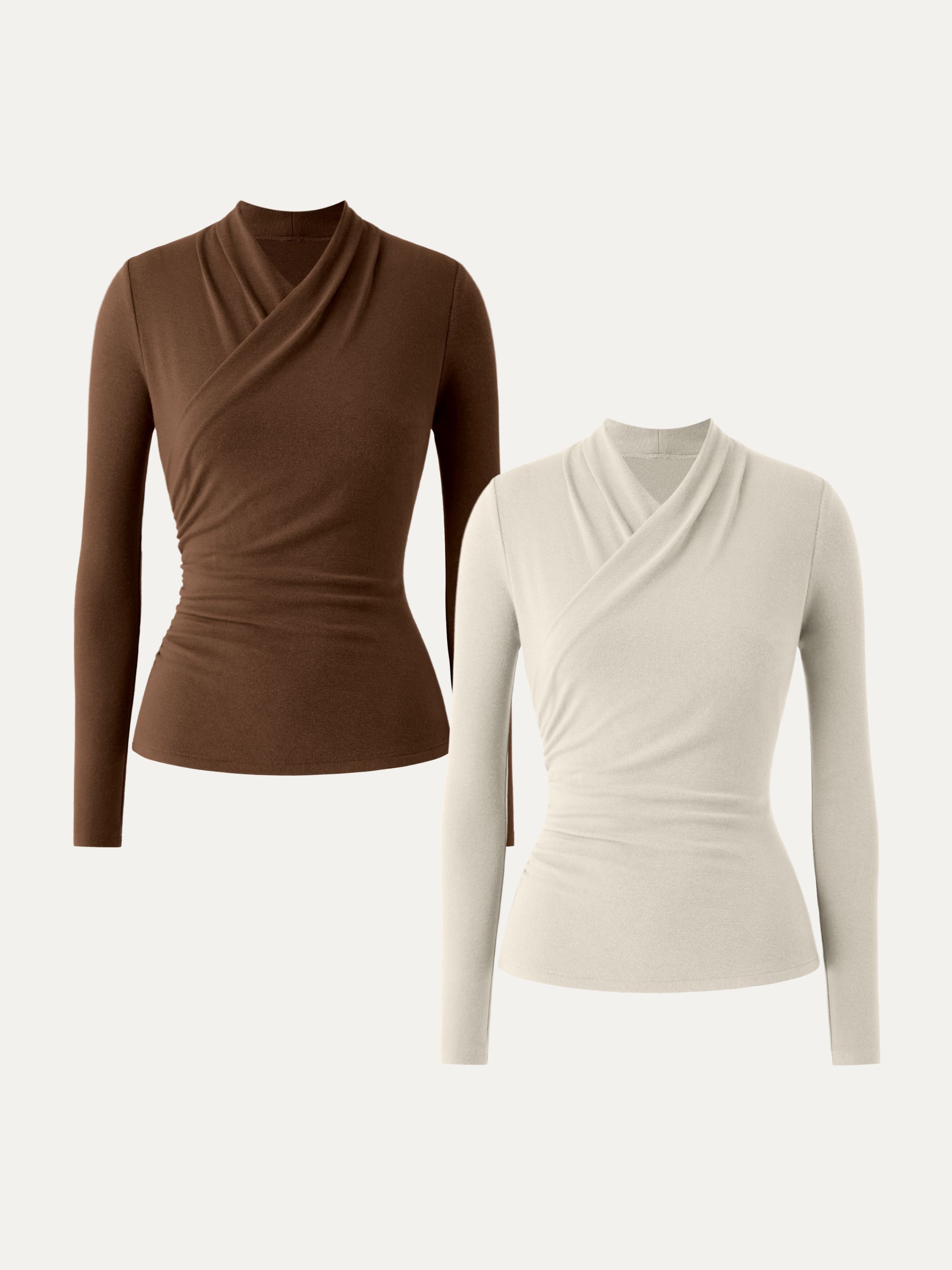 Surplice Long Sleeve Top