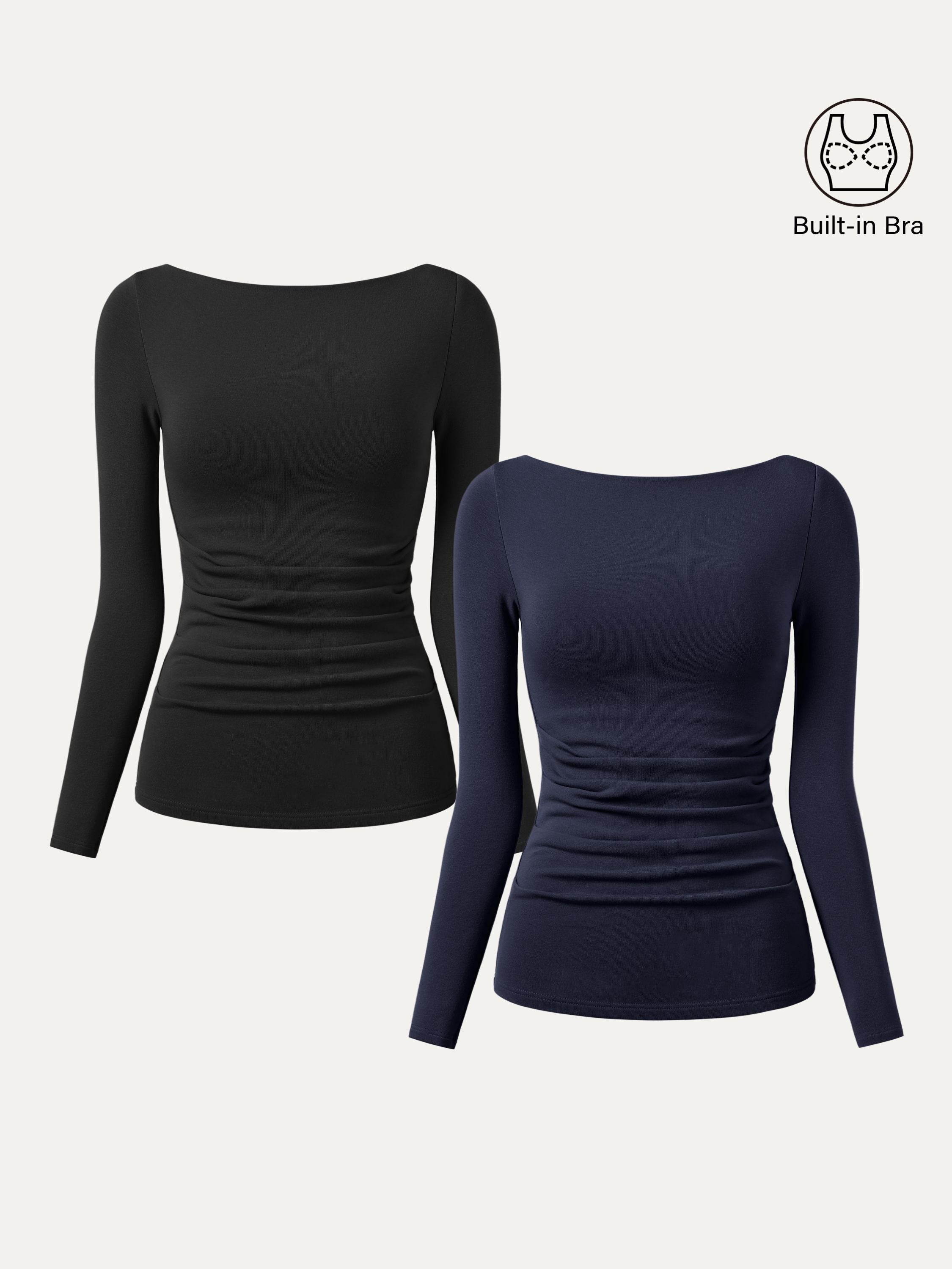 Boatneck Brami Top with Eco-Mousse® Pleats