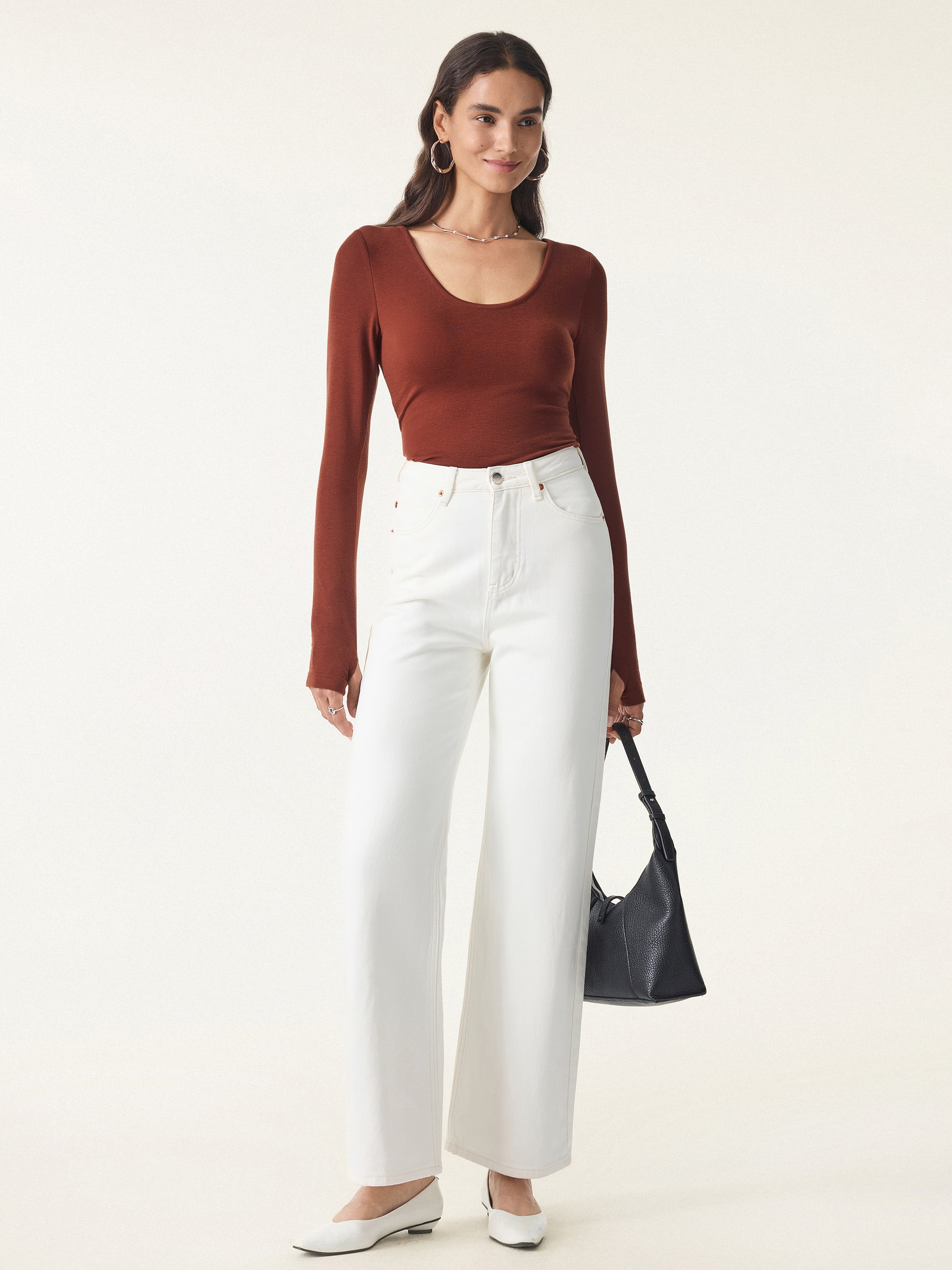 Lyocell Cashmere Scoop Neck Thumbhole Brami