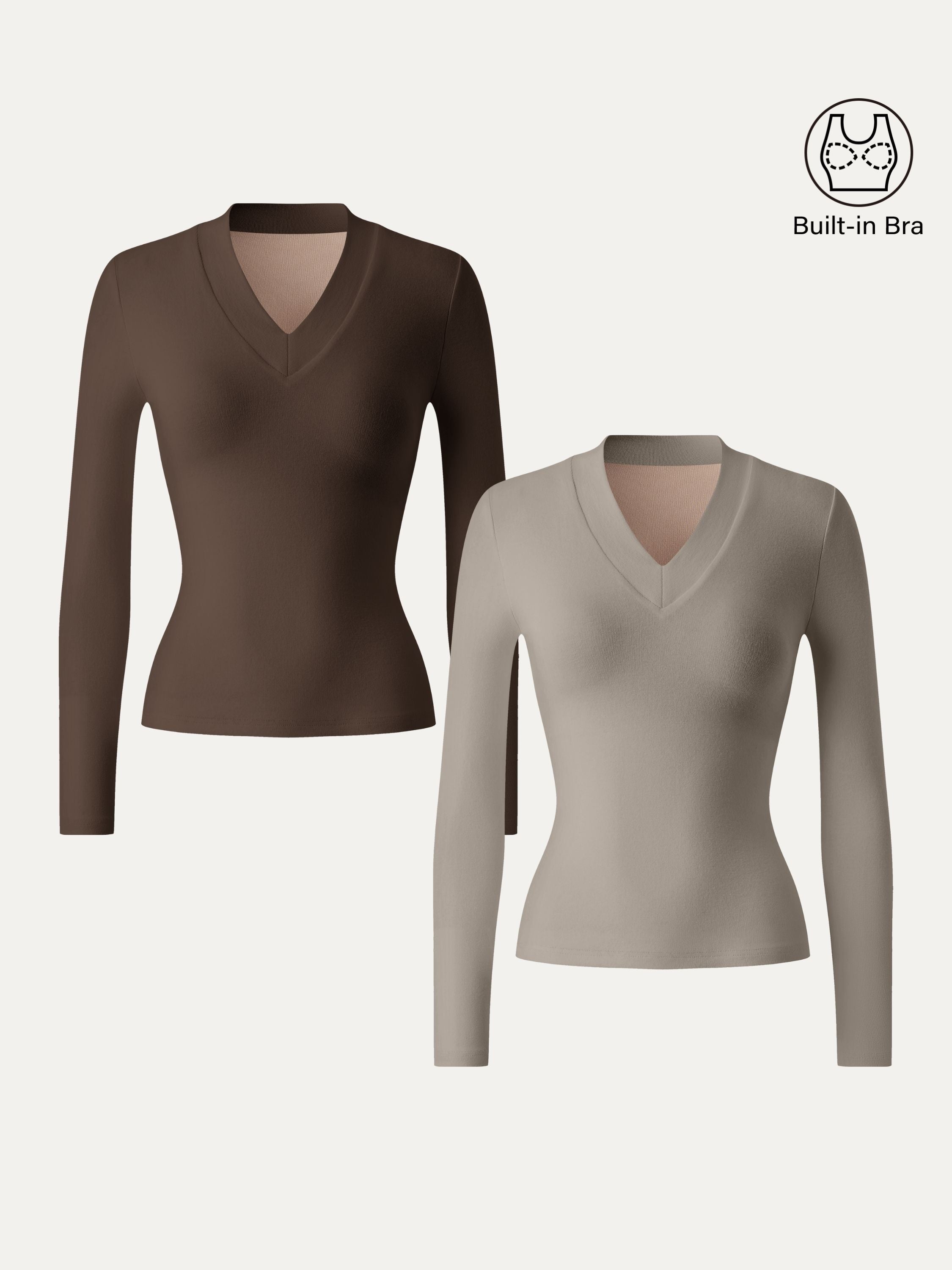 Essential V-neck Wide Binding Slimming Brami Top