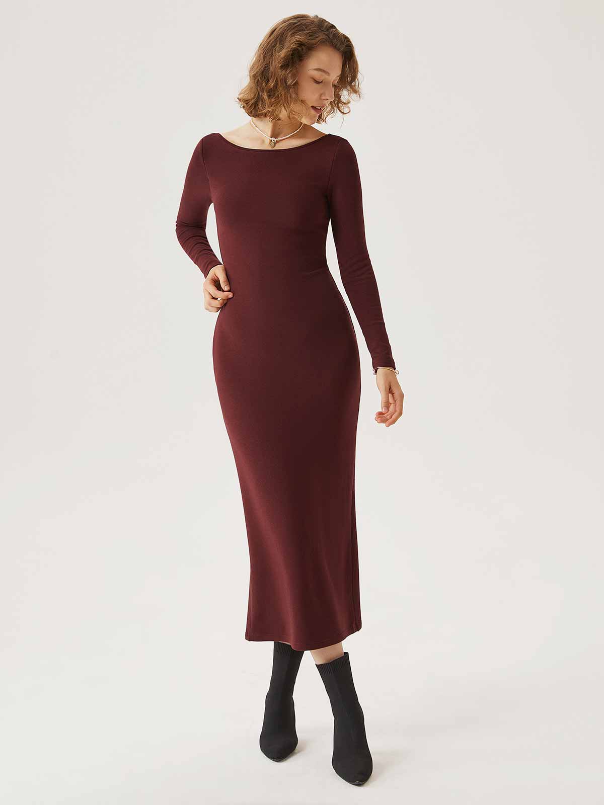 Midi Brami Dress with Open Back Eco-Mousse®