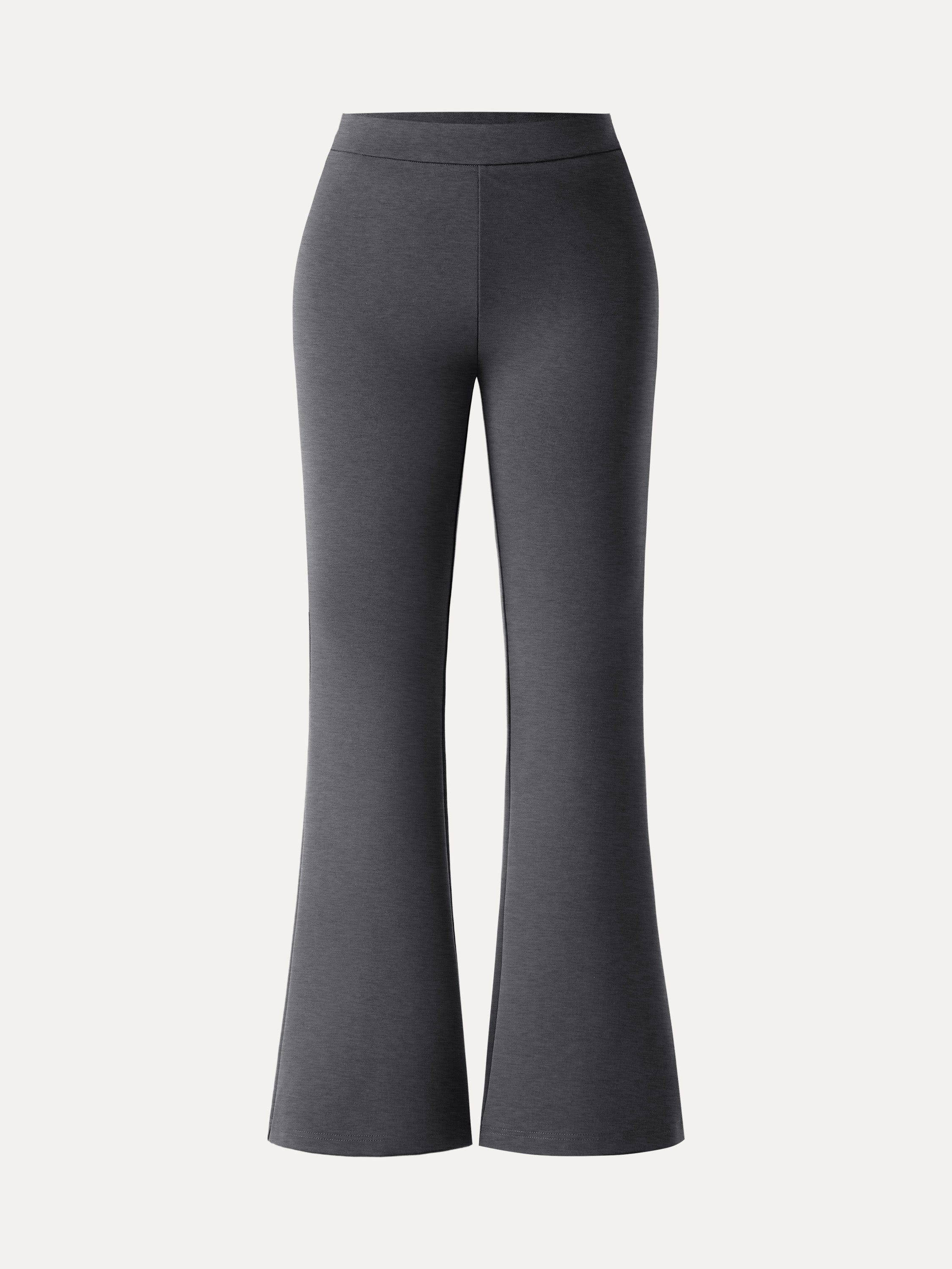 Pantalon évasé taille haute à enfiler en ponte amincissant
