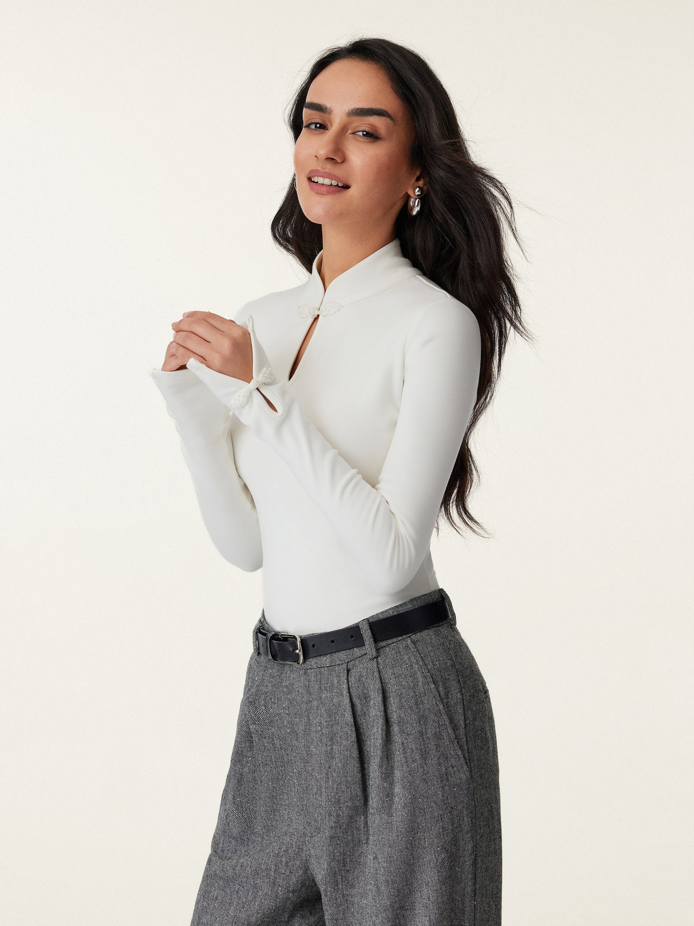 Mandarin Collar Frog Button Brami Top Limited Edition