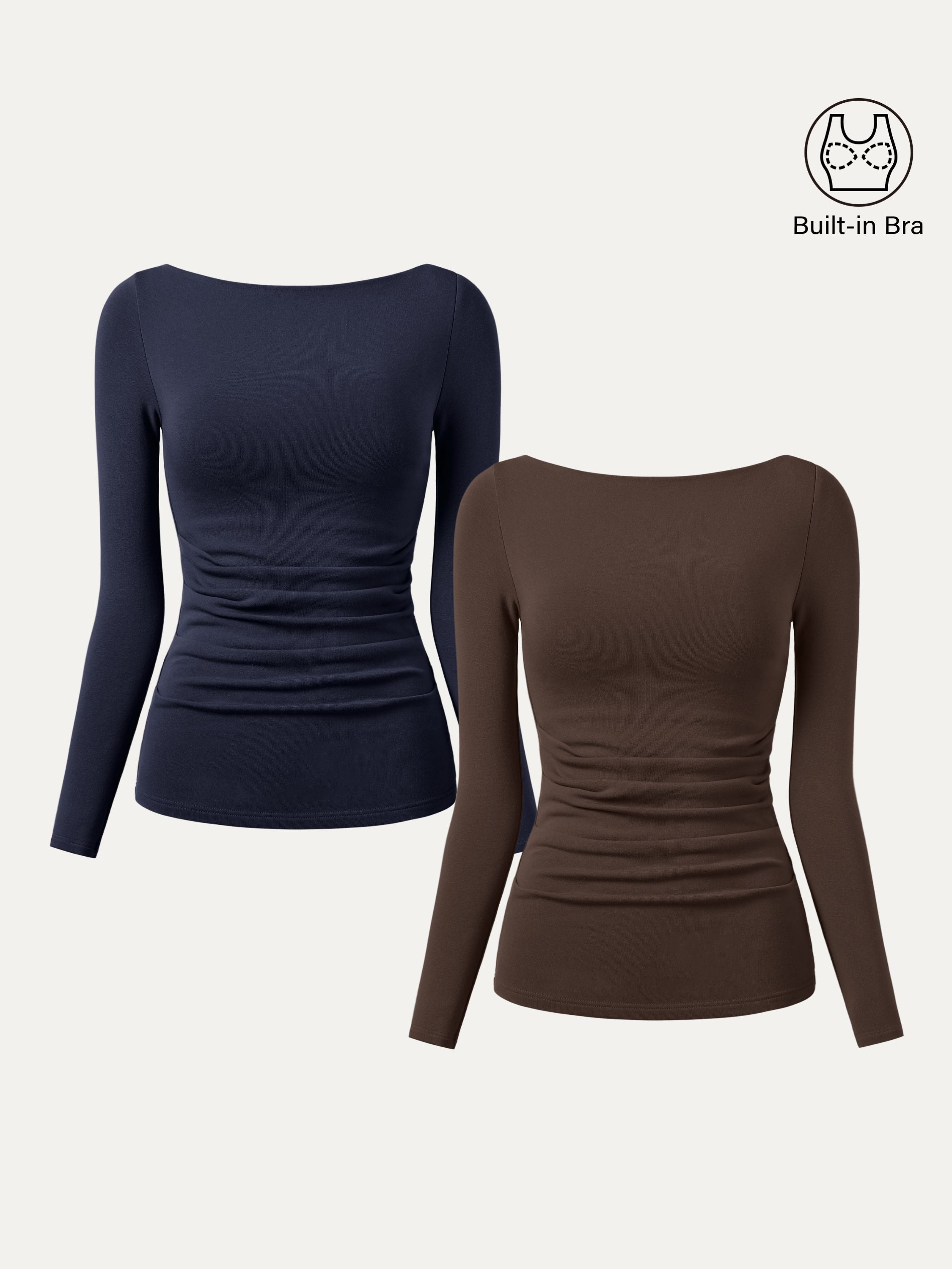 Boatneck Brami Top with Eco-Mousse® Pleats