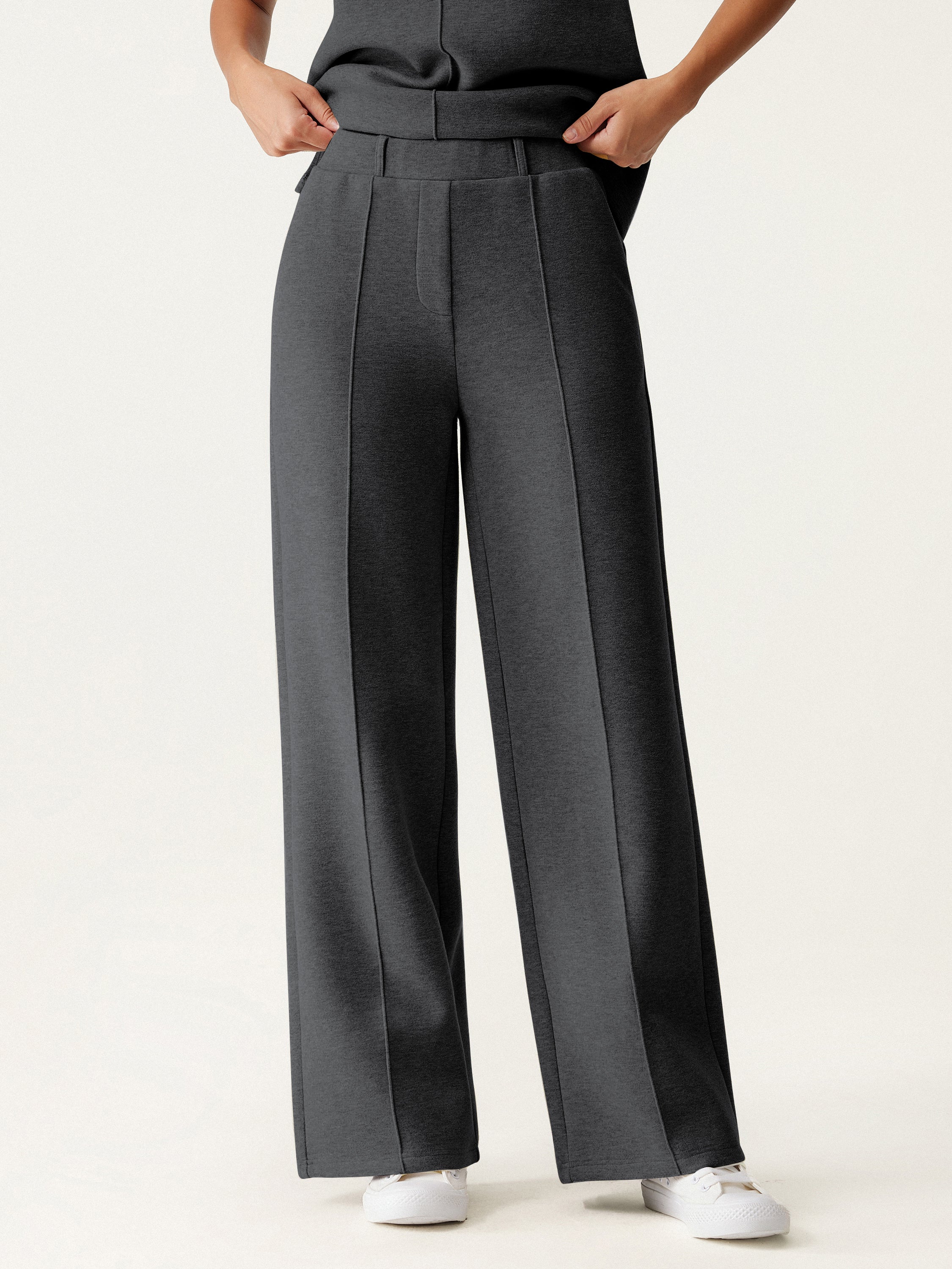 High-Waisted Straight Leg Pull-On Pants