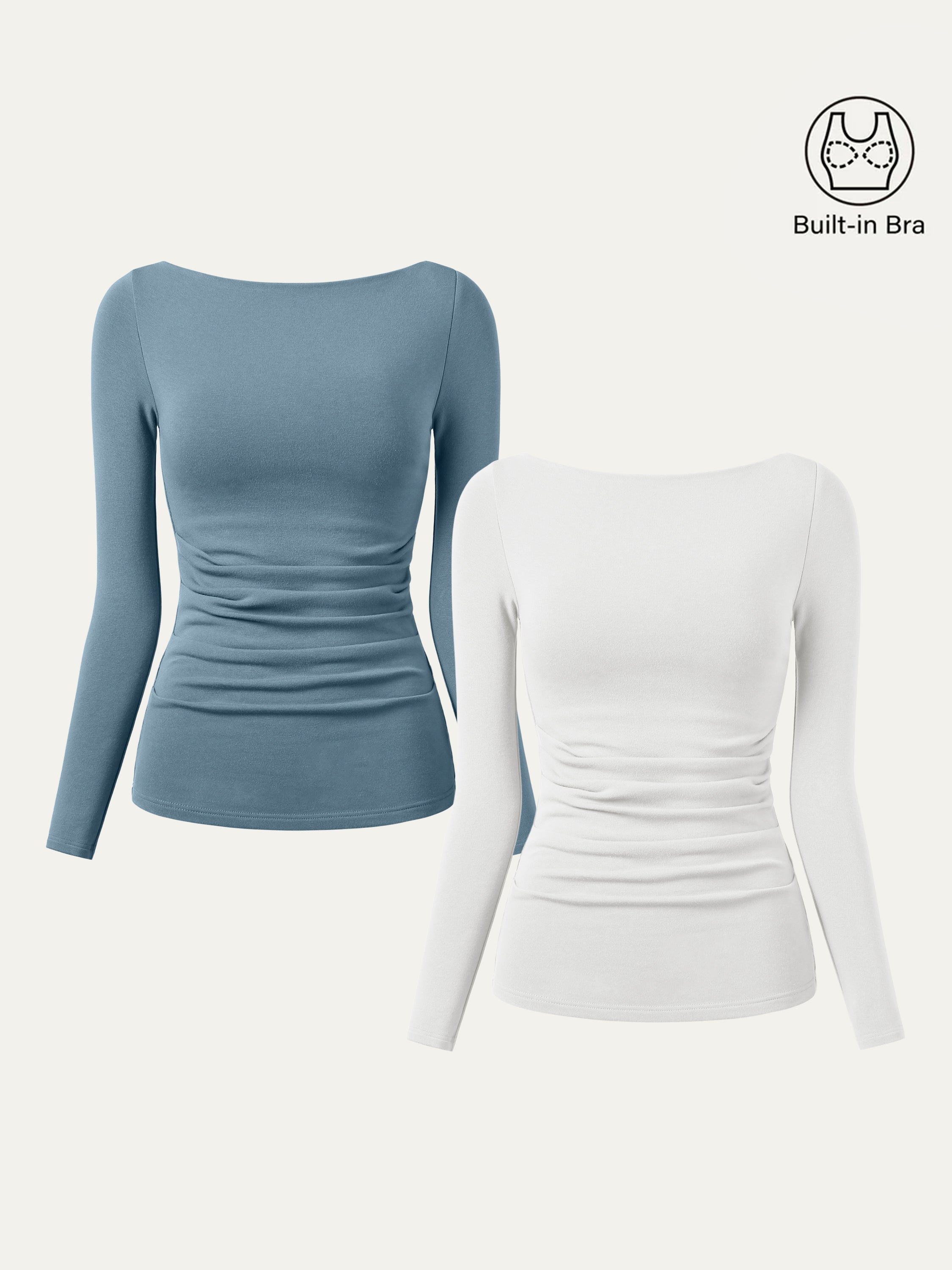 Boatneck Brami Top with Eco-Mousse® Pleats