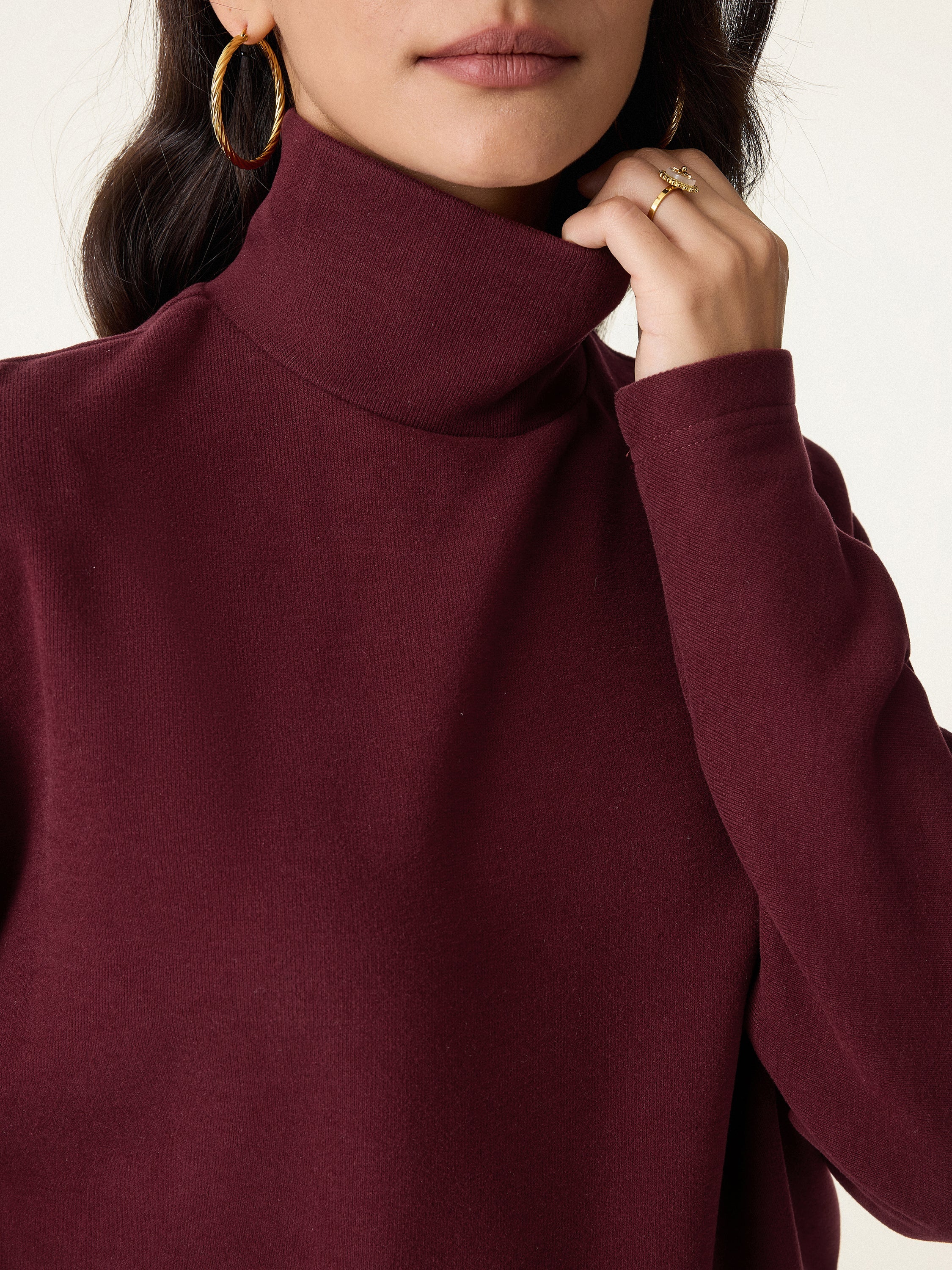Cozy Warm Turtleneck Batwing Sleeve Brami