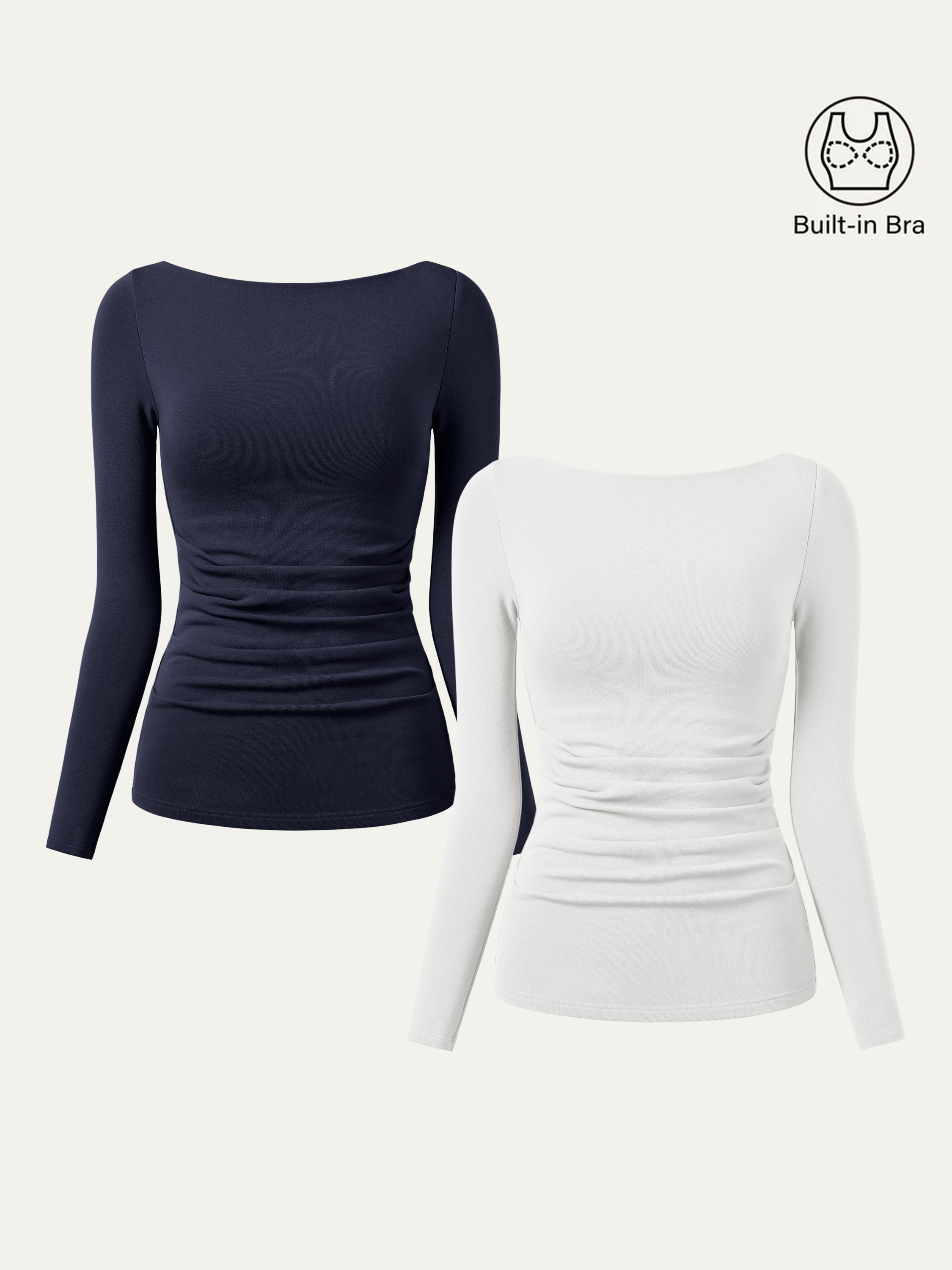 Boatneck Brami Top with Eco-Mousse® Pleats
