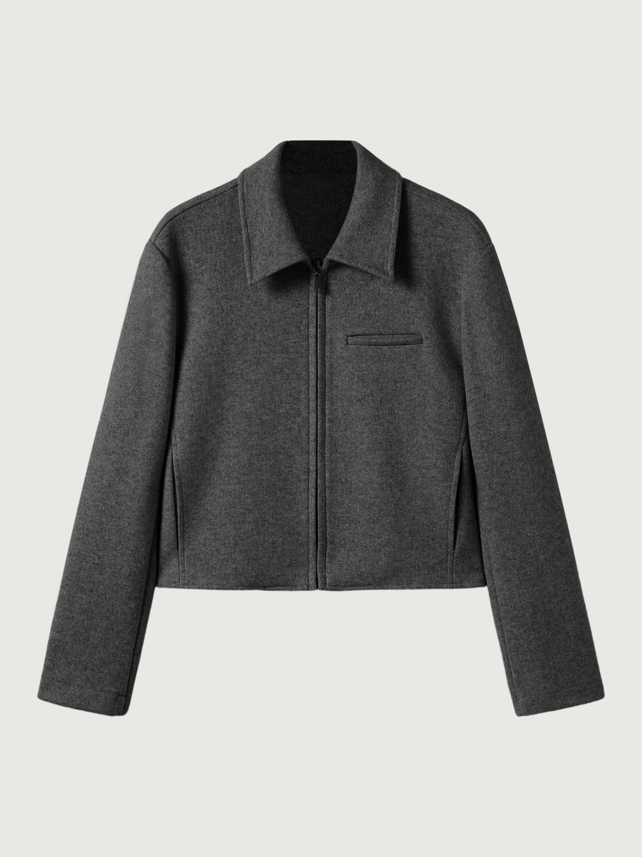 Short Full-Zip Jacket in Cashmere Style
