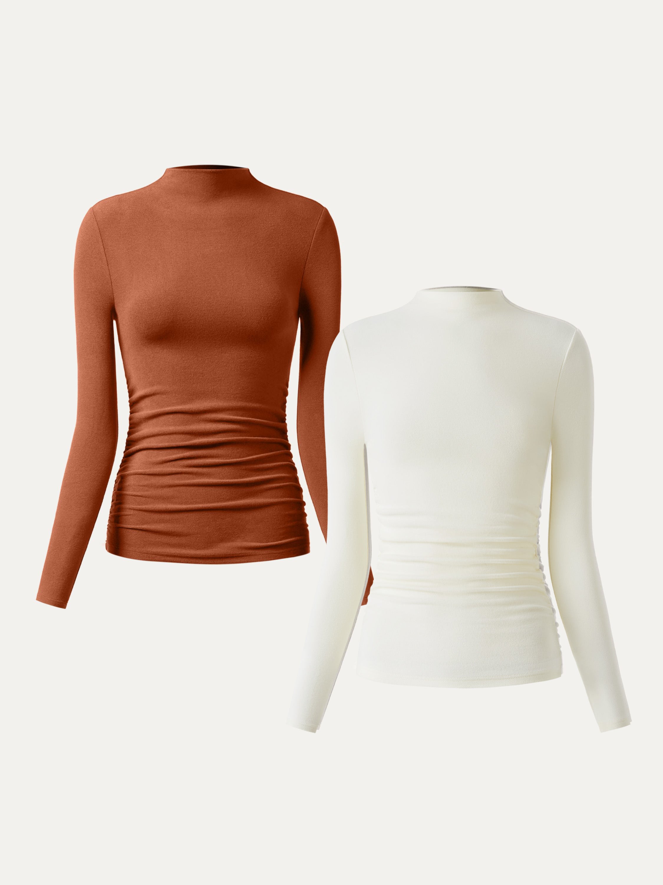 Mockneck Top with Gathered Sides Eco-Mousse®