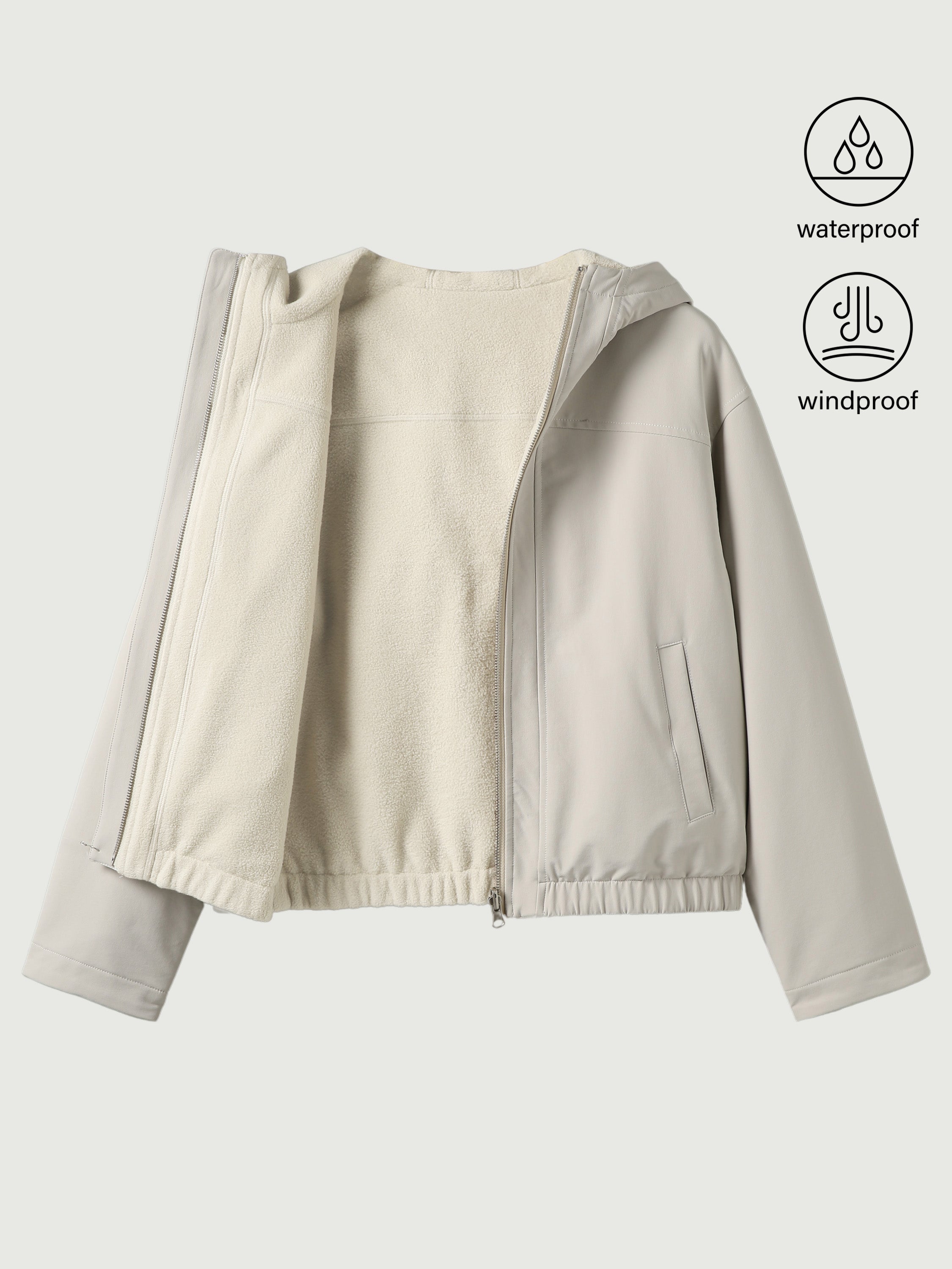 Veste à capuche réversible en polaire imperméable