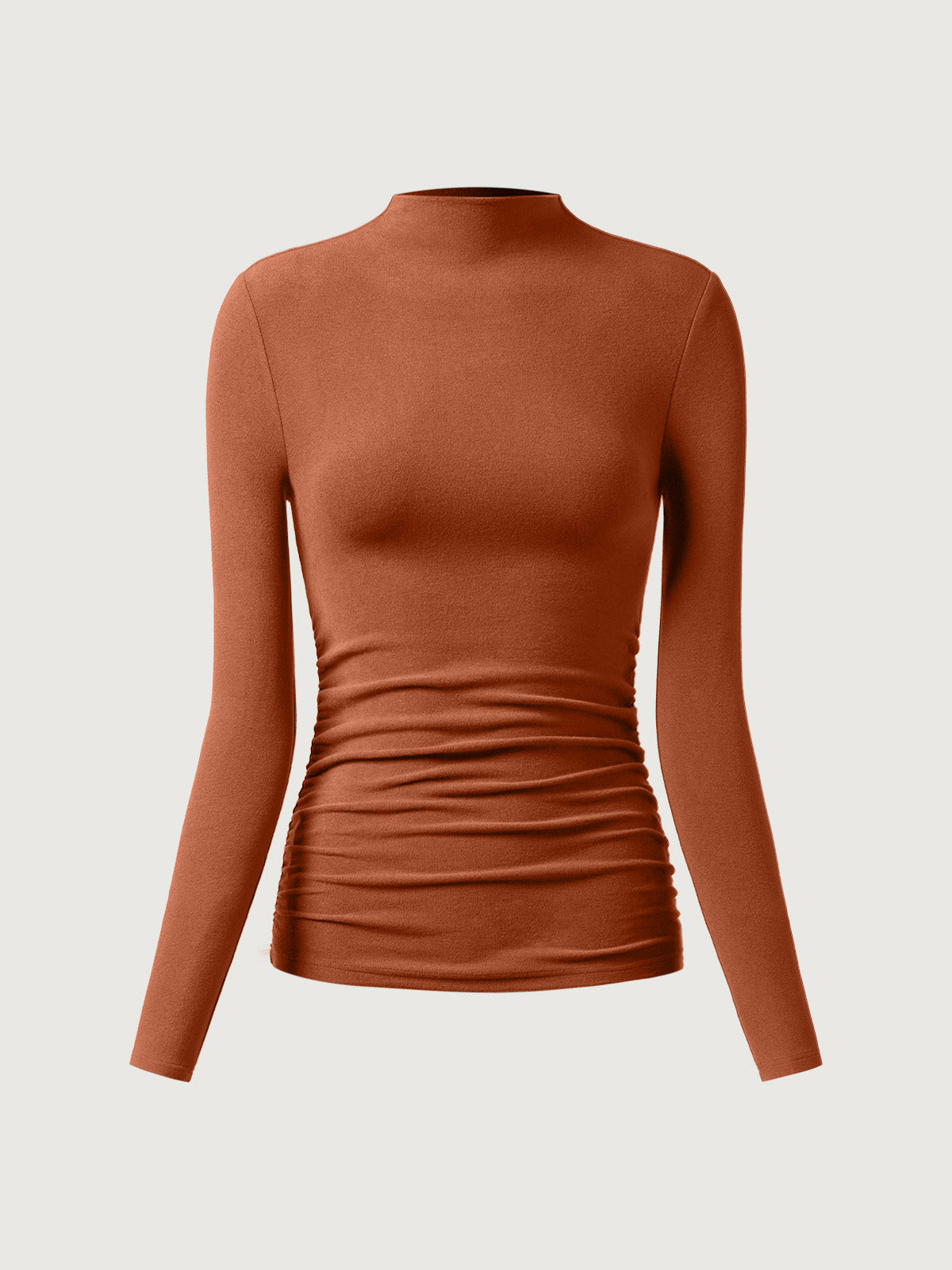 Mockneck Top with Gathered Sides Eco-Mousse®