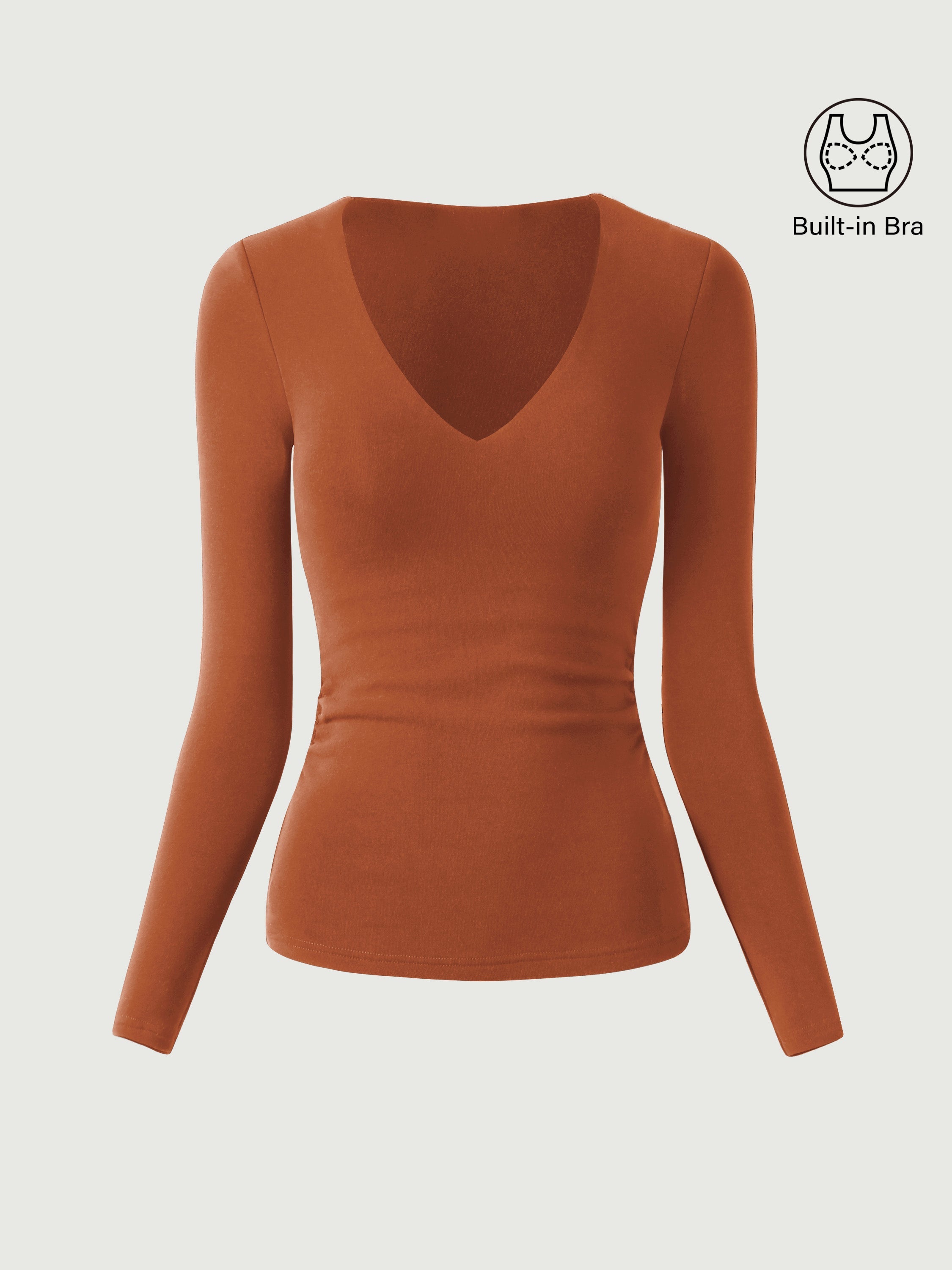 V-Neck Brami Top with Ruched Sides Eco-Mousse®2.0