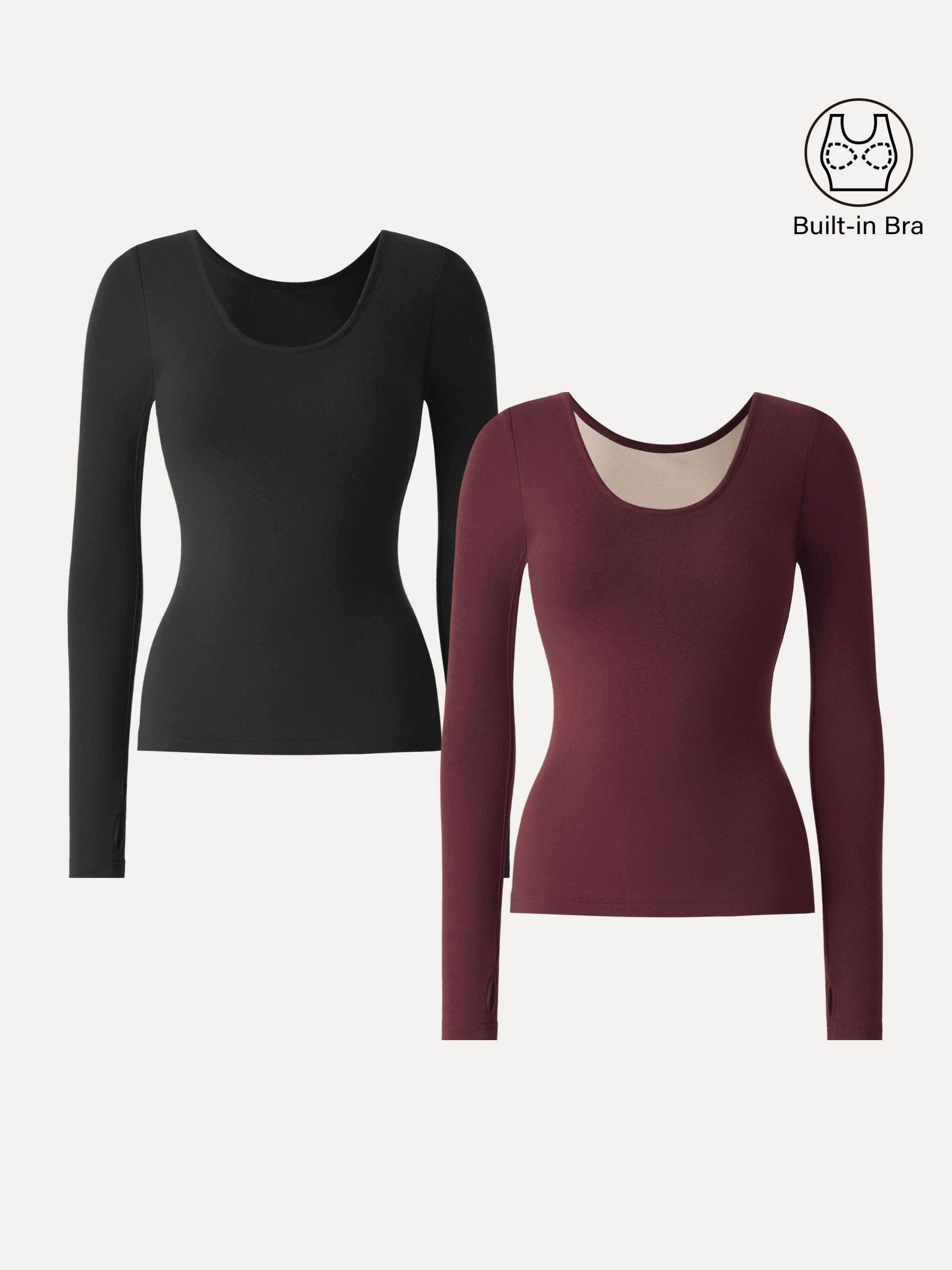 Lyocell Cashmere Scoop Neck Thumbhole Brami