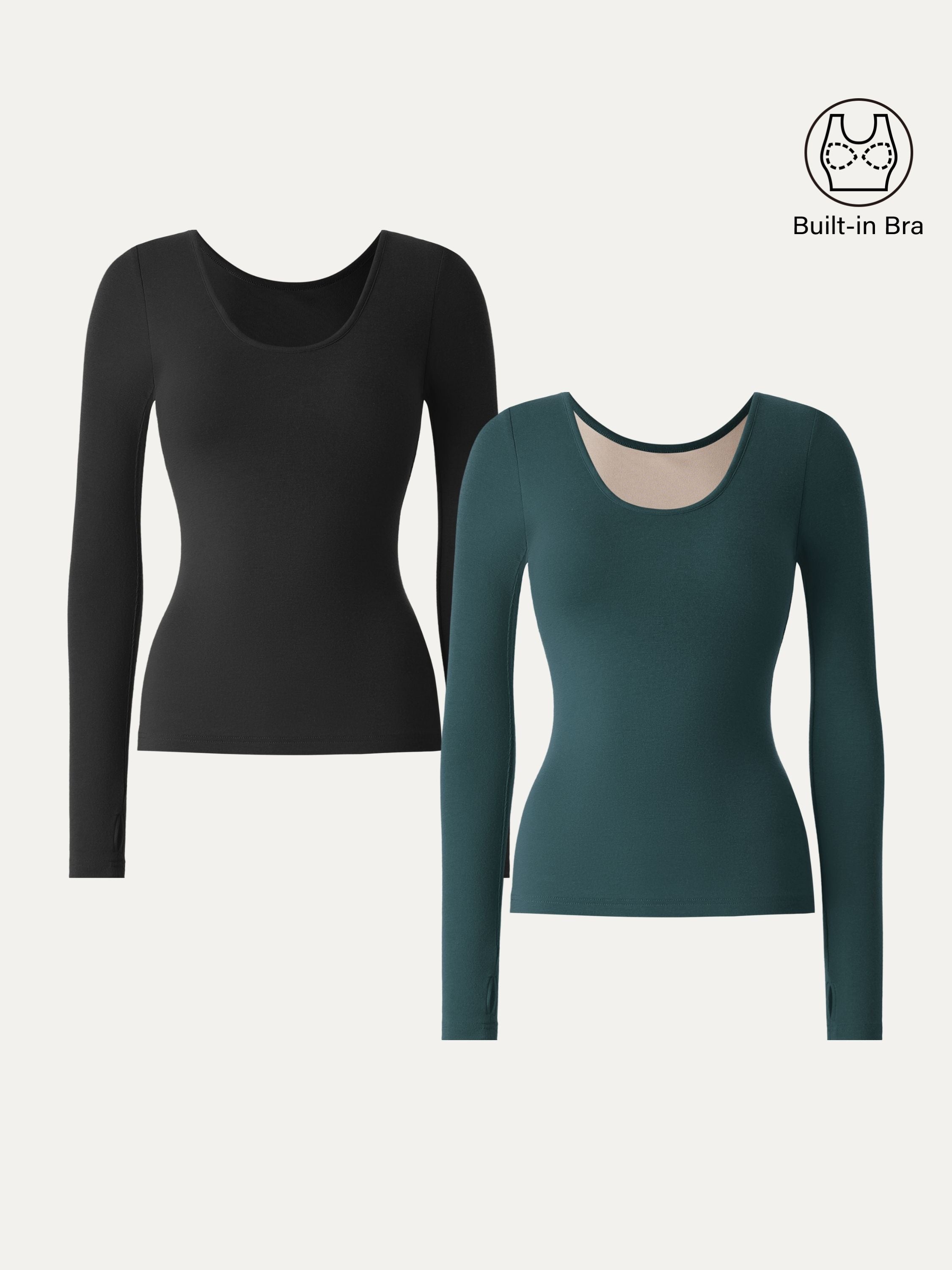 Lyocell Cashmere Scoop Neck Thumbhole Brami