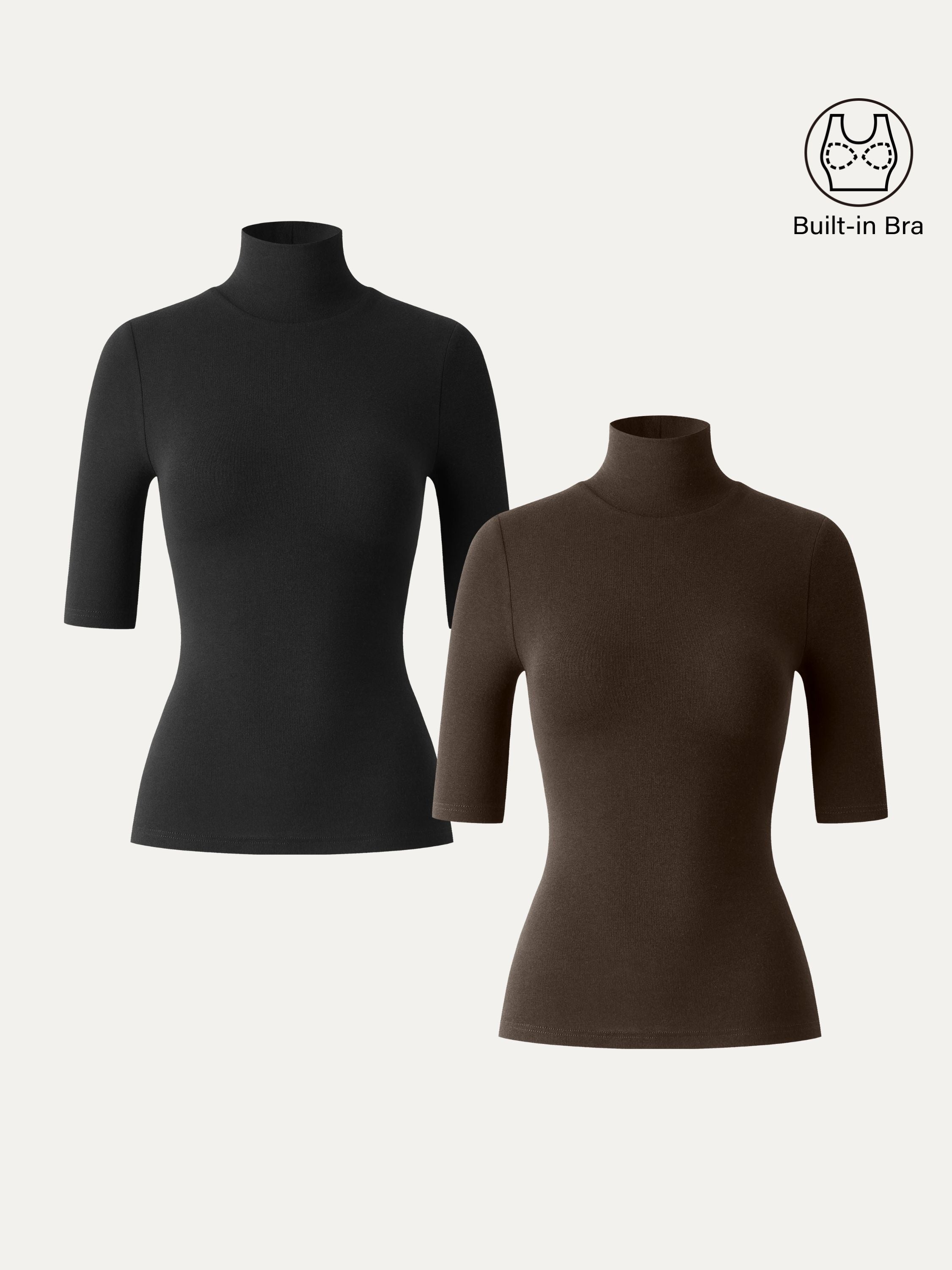 Essential Turtleneck Elbow Length Sleeve Brami