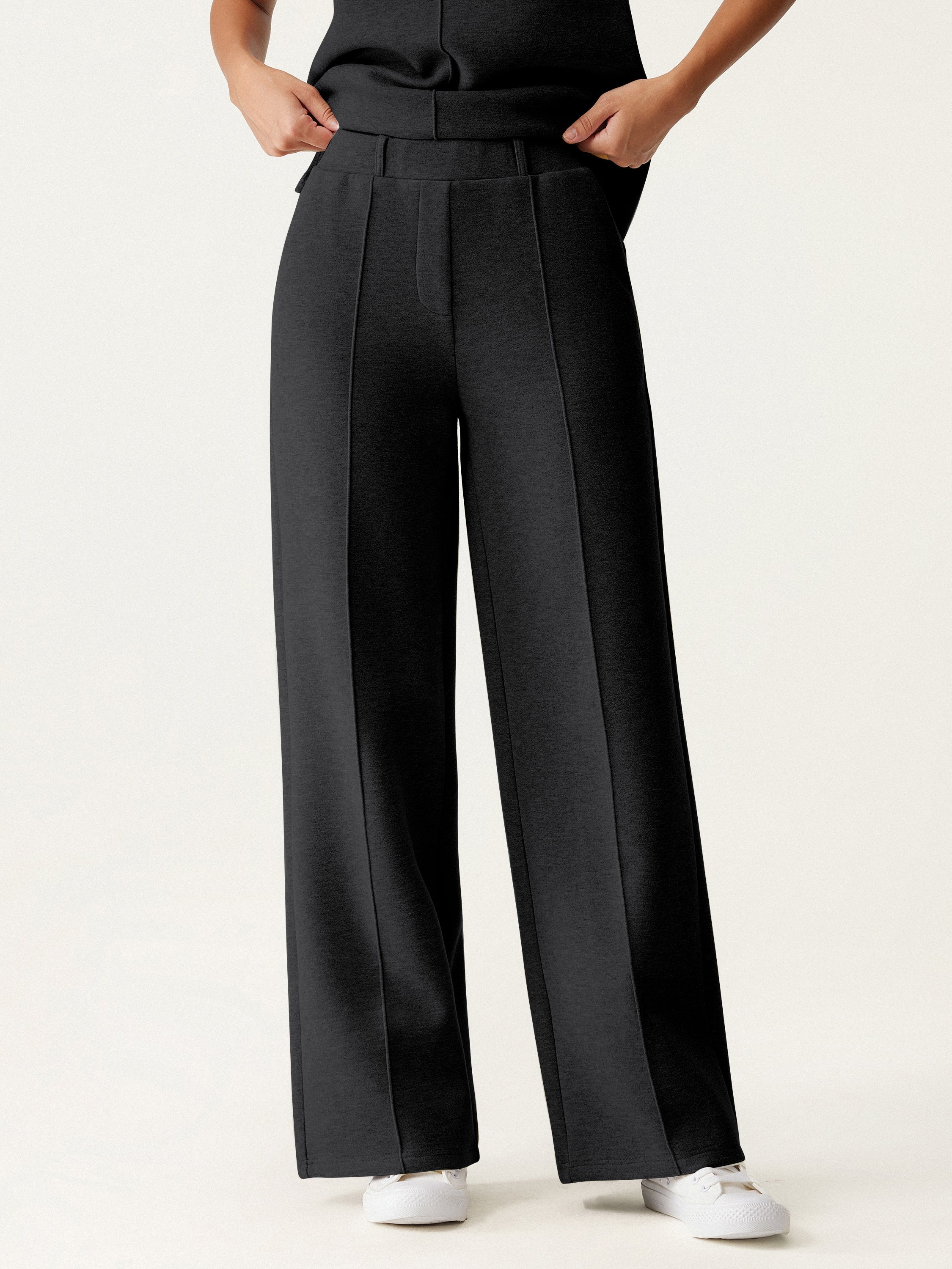 High-Waisted Straight Leg Pull-On Pants