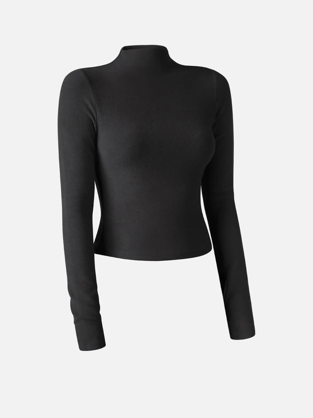 Brushed Thermal Cropped Top with High Neck Eco-Mousse™
