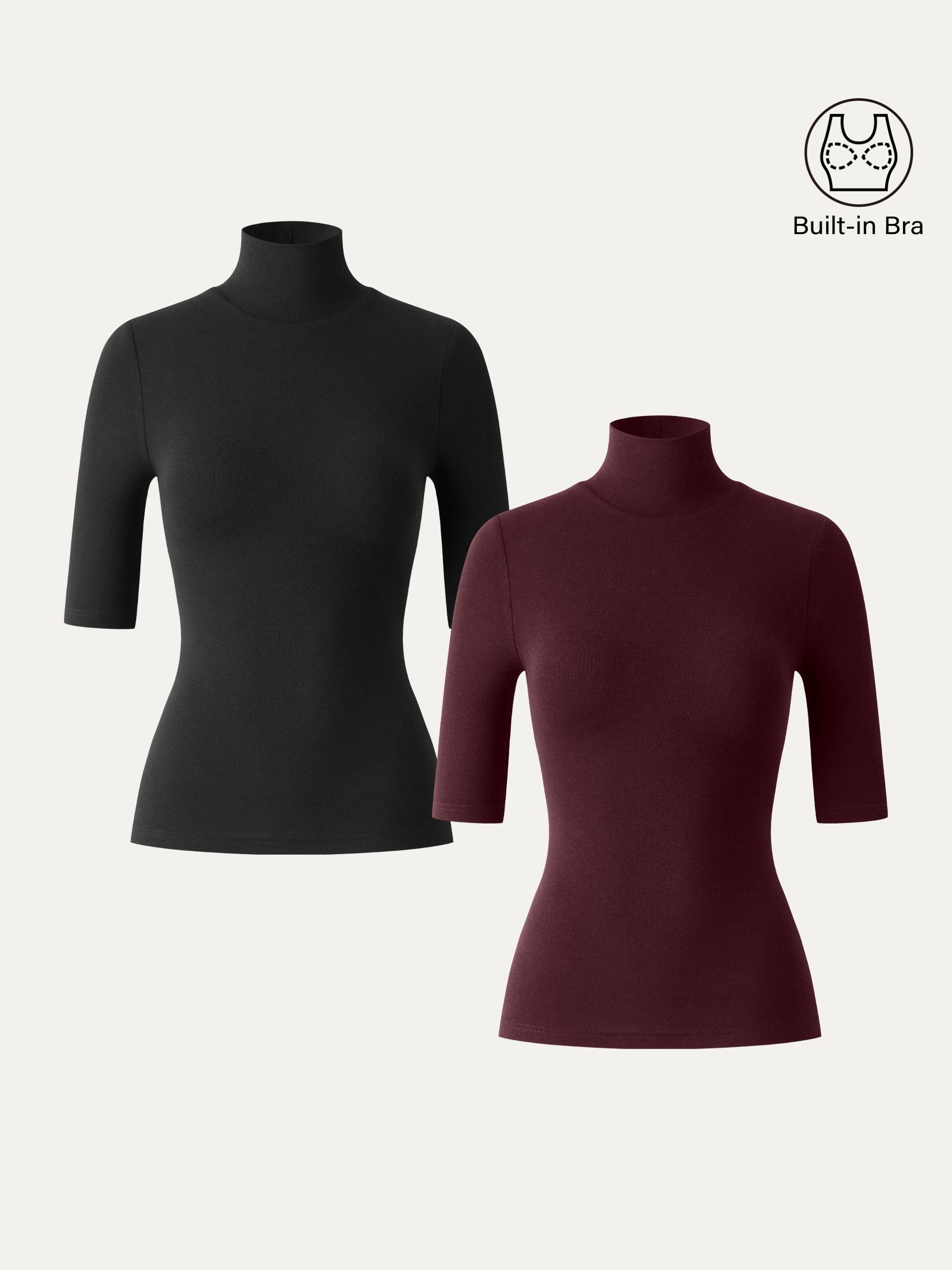 Essential Turtleneck Elbow Length Sleeve Brami