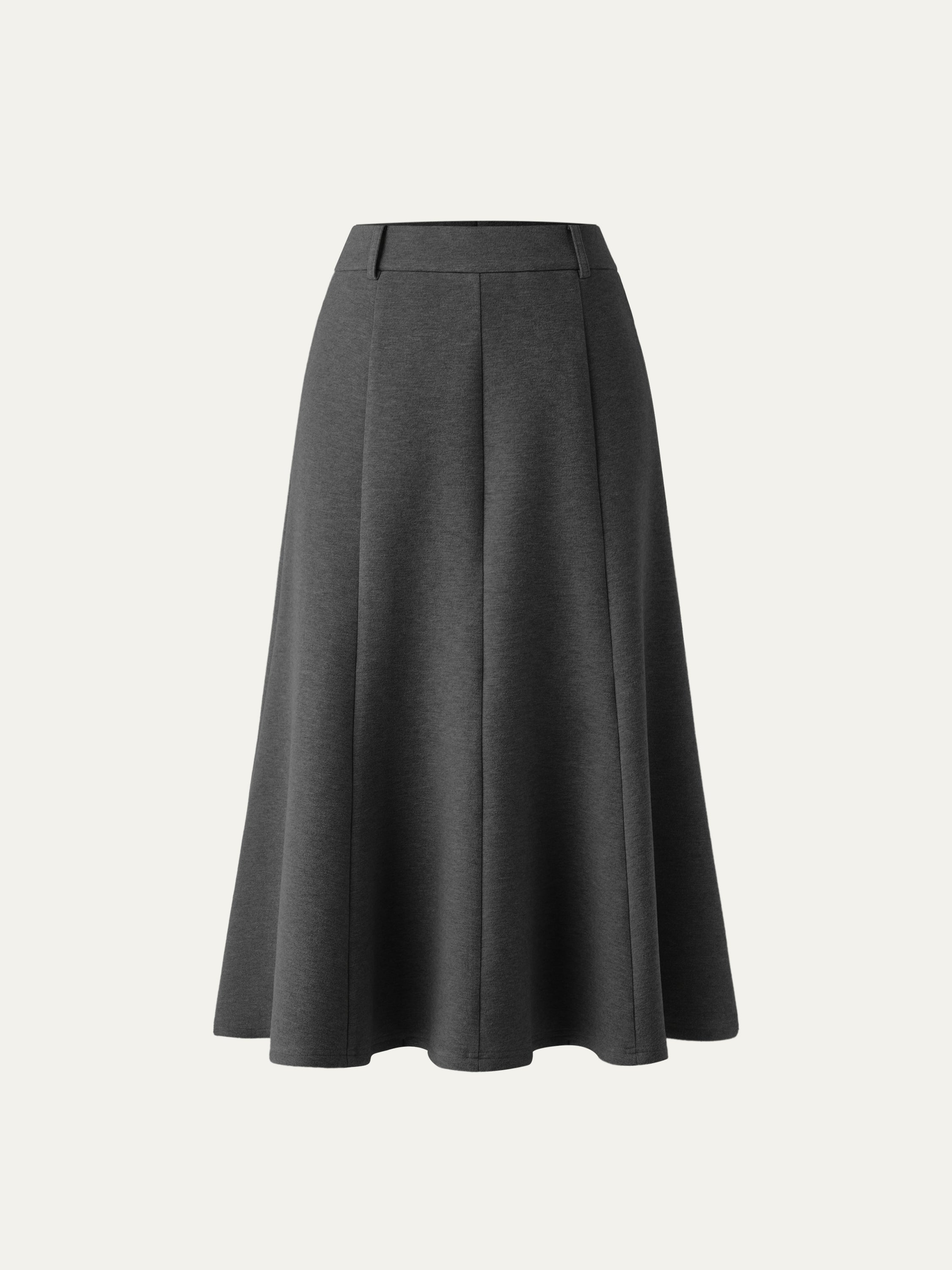 High Waisted Umbrella Hem Midi Skirt