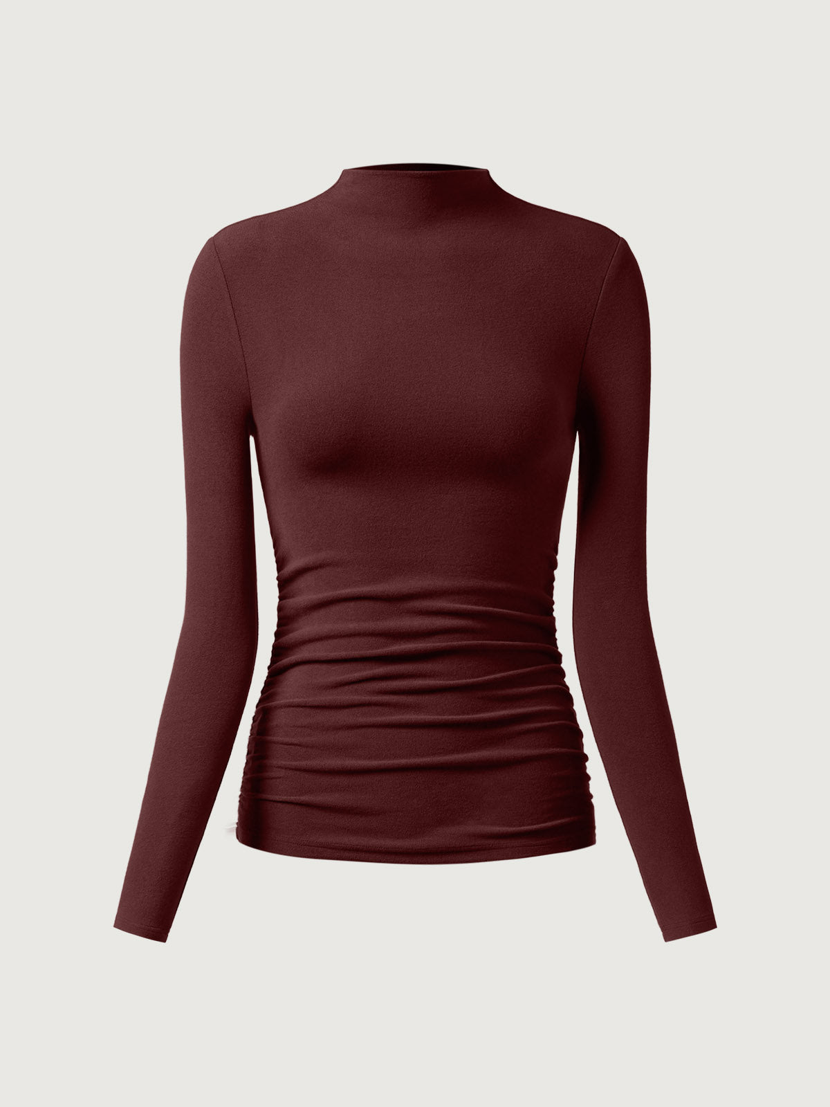 Mockneck Top with Gathered Sides Eco-Mousse®