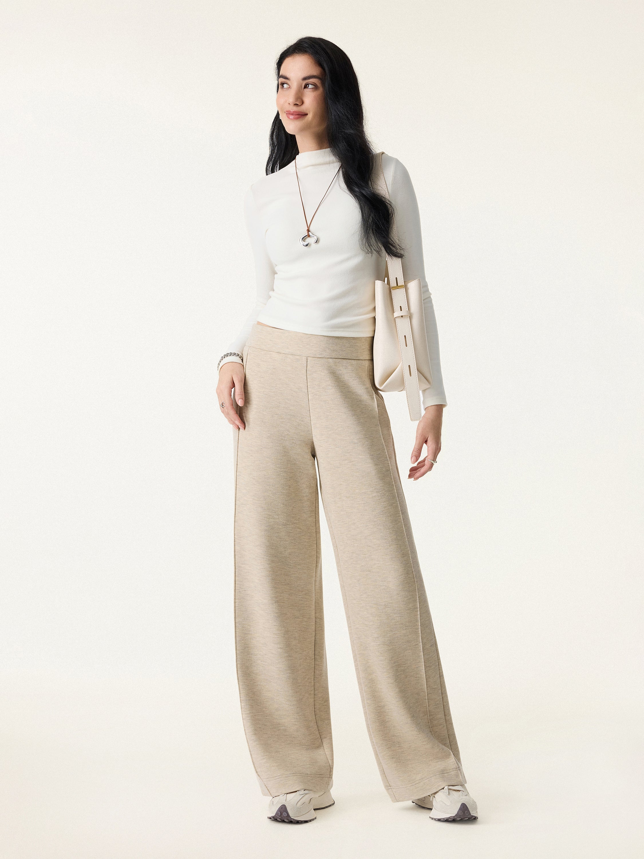 Cozy Warm High Rise Straight Leg Pull-On Pants