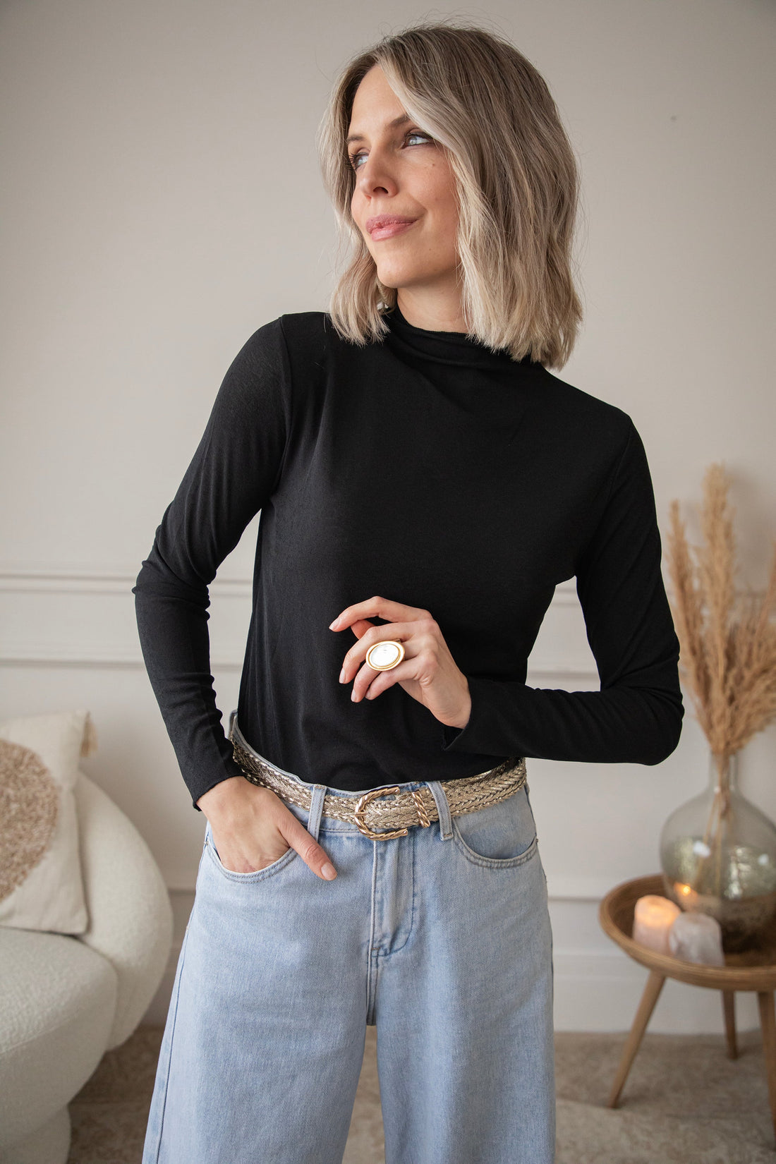 Langarmshirt - Pure Soul - Schwarz
