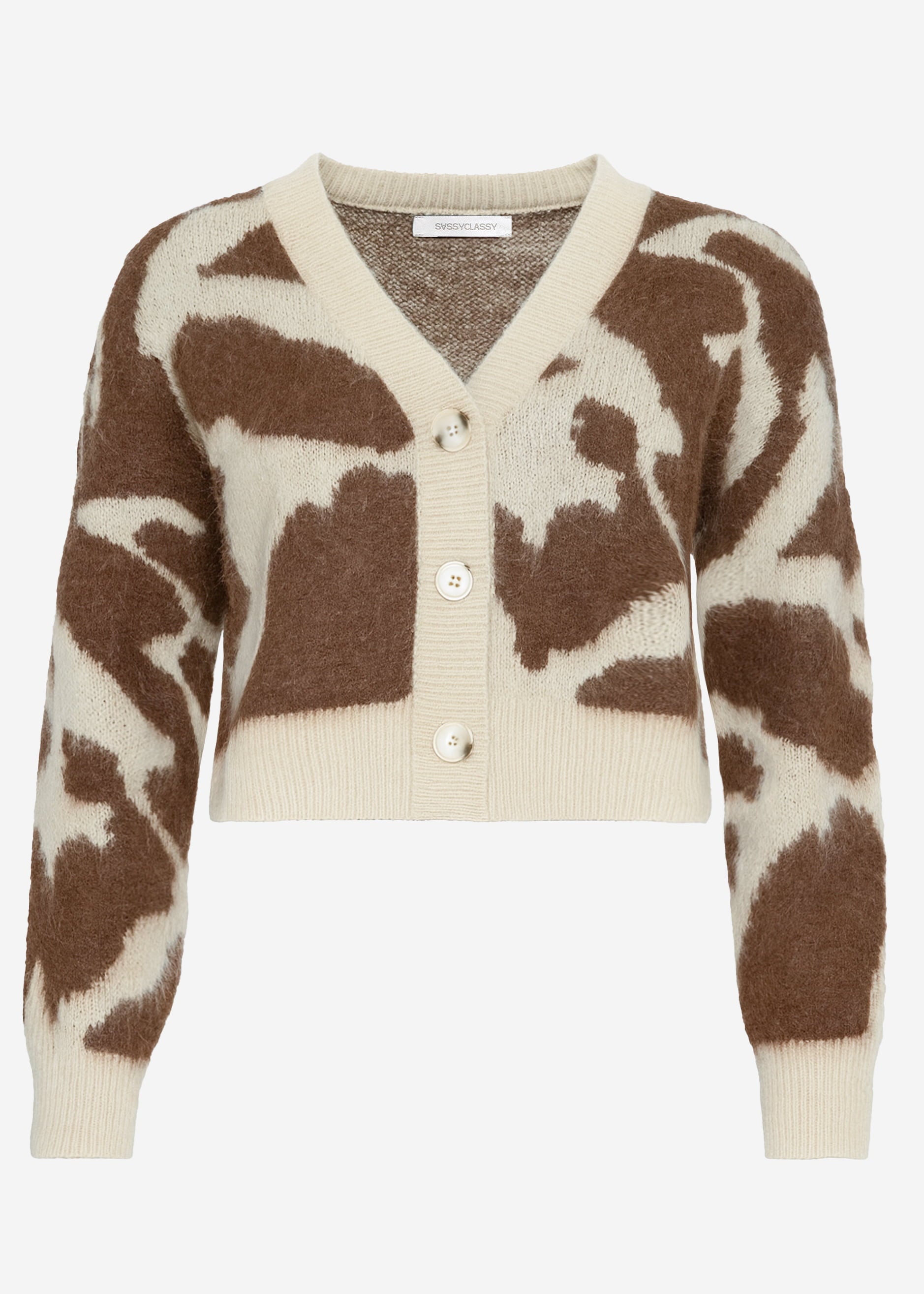 Cardigan mit Animal-Print - braun