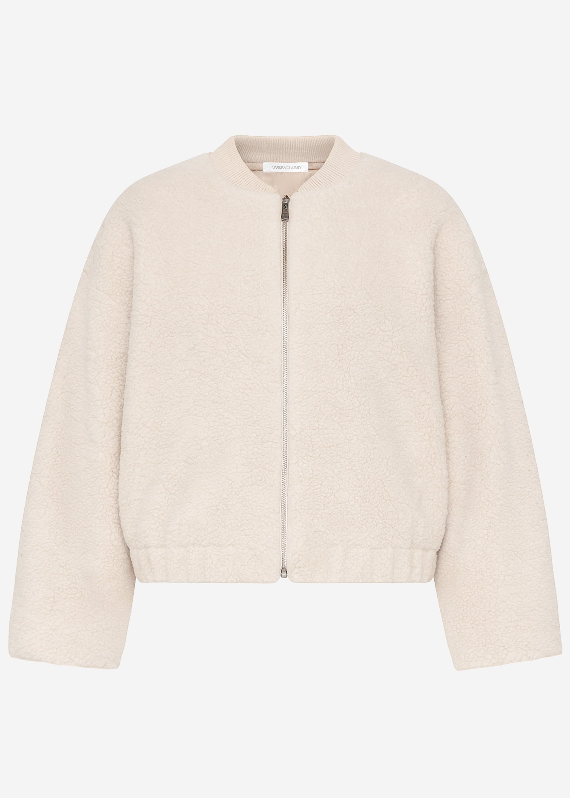 Bomberjacke aus Teddyfell - beige