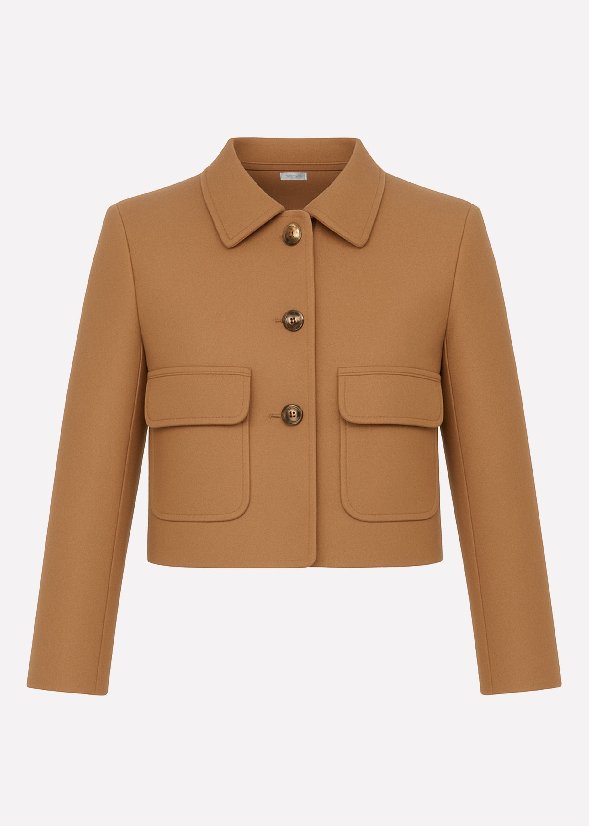 Kurze Jacke mit aufgesetzten Taschen - camel