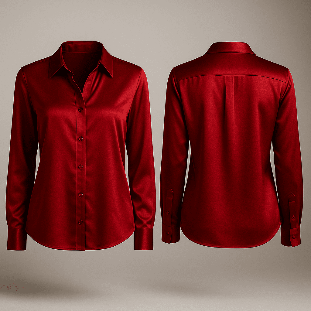 Elise – Satin-Hemdbluse [29,90 € · 2. Stück −50 % + Überraschungs-Geschenk]