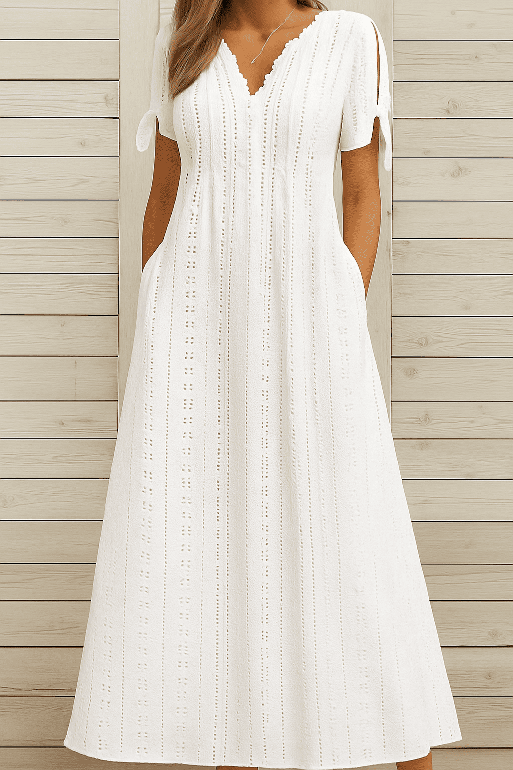 Elegantes Kleid mit V-Ausschnitt – Jetzt 2 zum Preis von 1