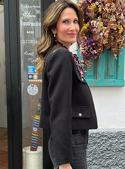 SIENA | Kurze Vintage-Jacke aus Kunstleder