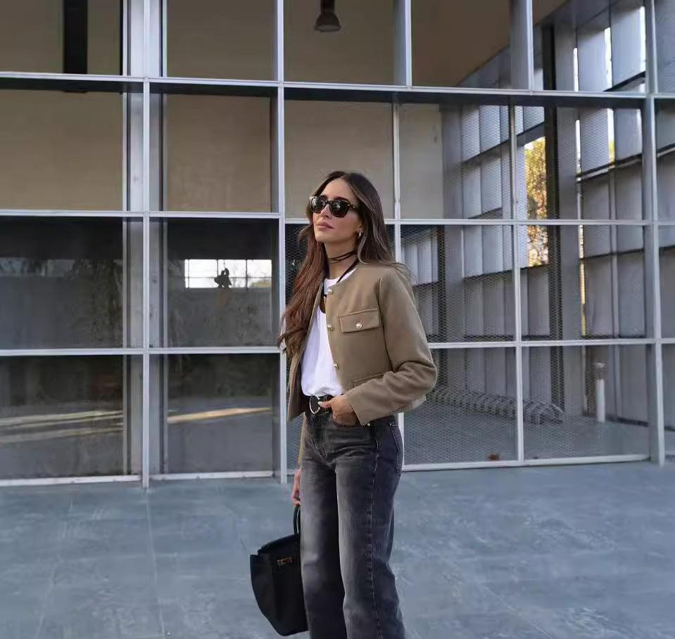 SIENA | Kurze Vintage-Jacke aus Kunstleder