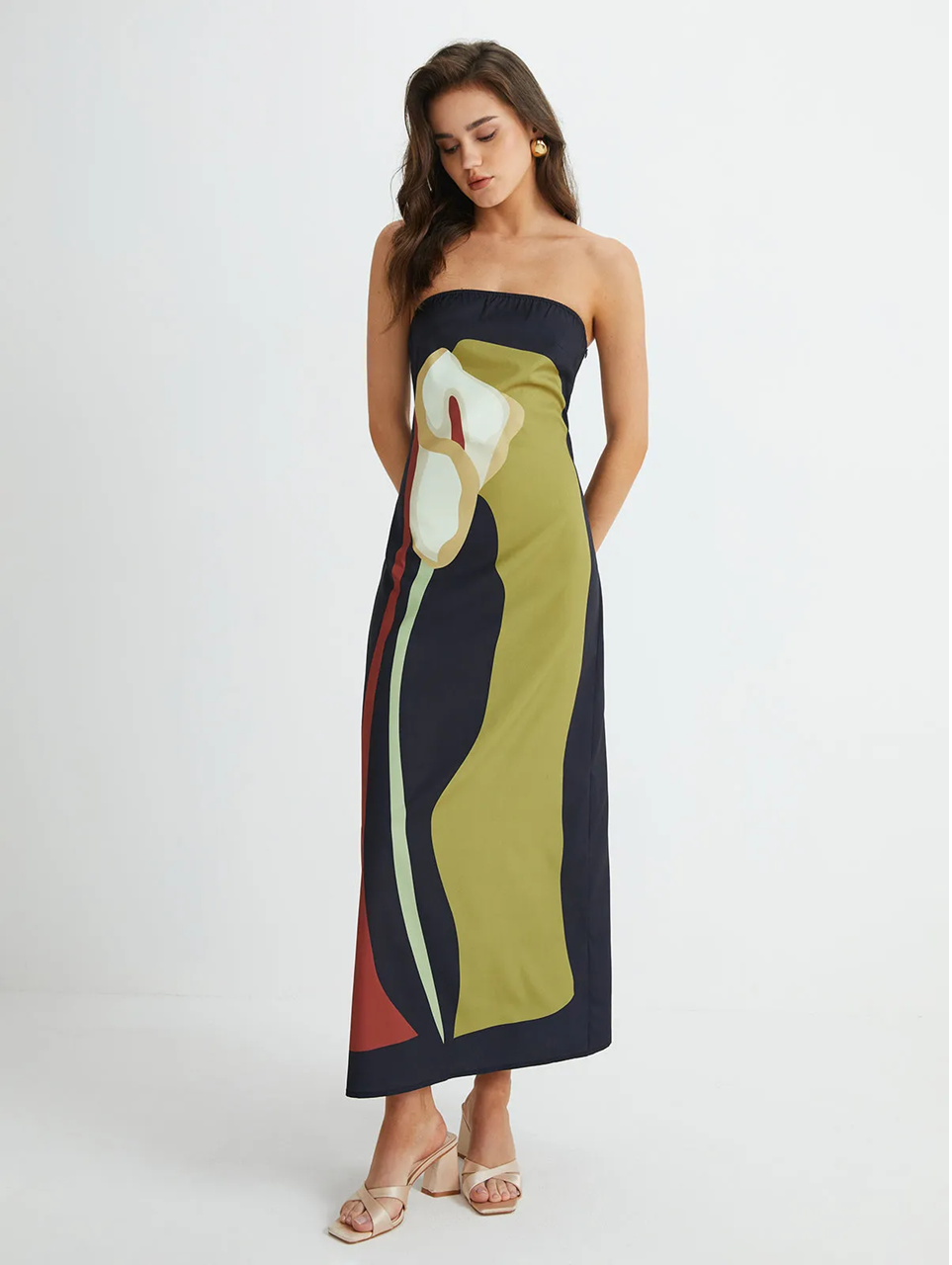 Harper | Trägerloses Maxikleid