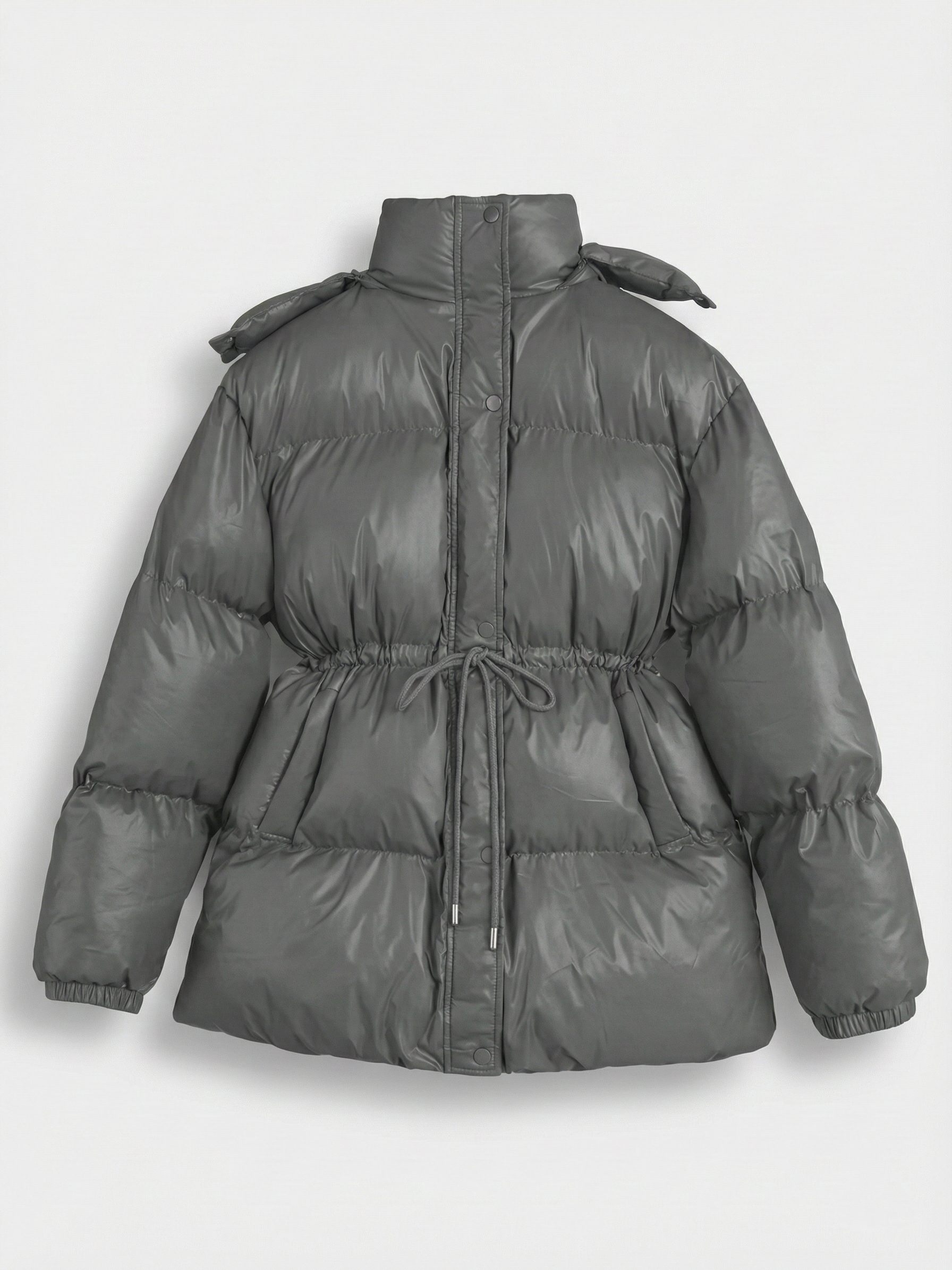 Maggie | Belted puffer jacket with stand-up collar