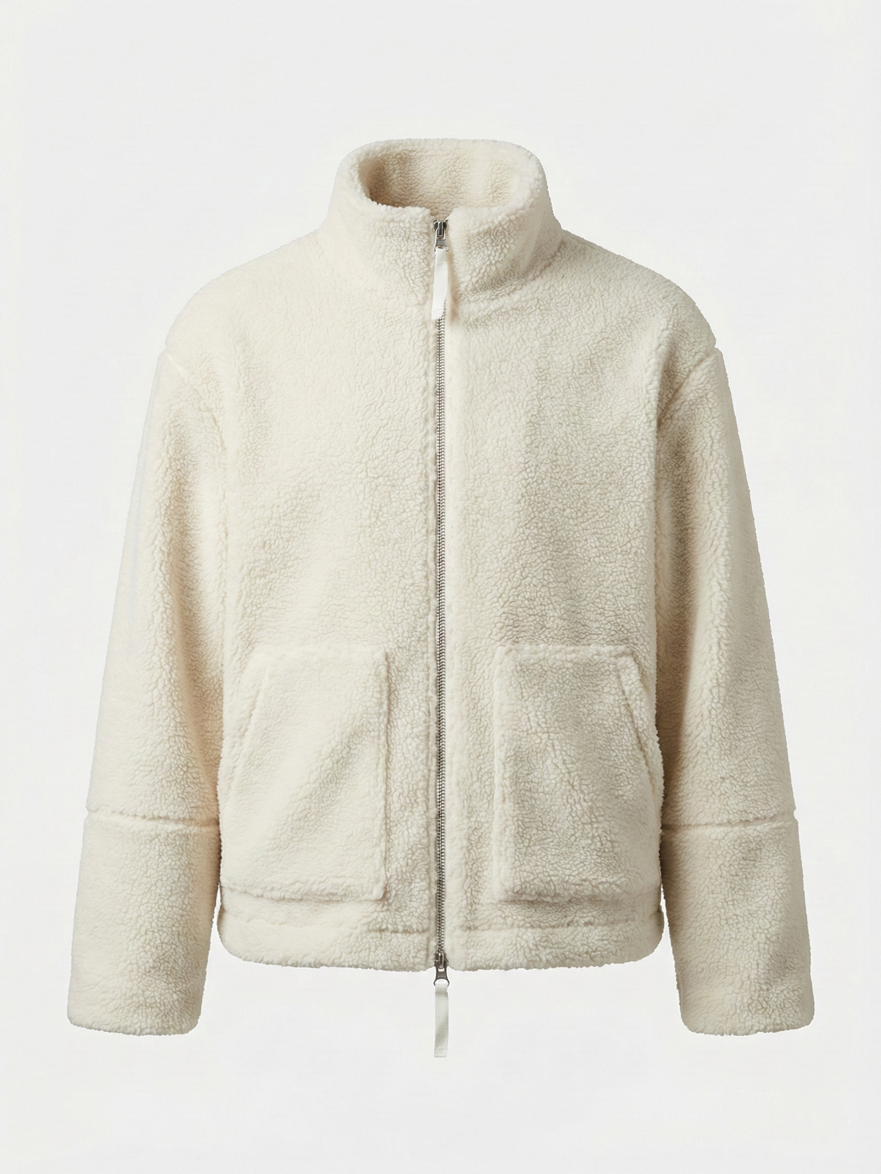 Maddy | Veste imperméable zippée en polaire Teddy à col montant