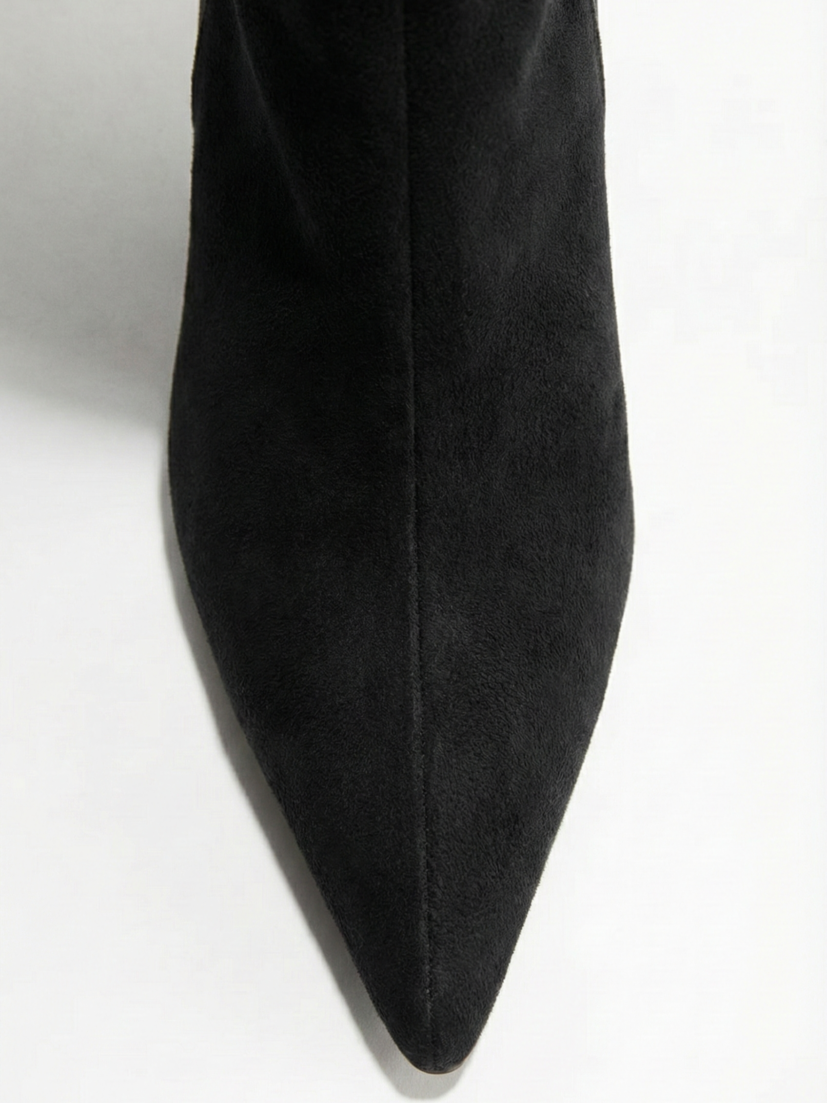 Bottes hautes en daim pour femmes, tige droite fine et bout pointu