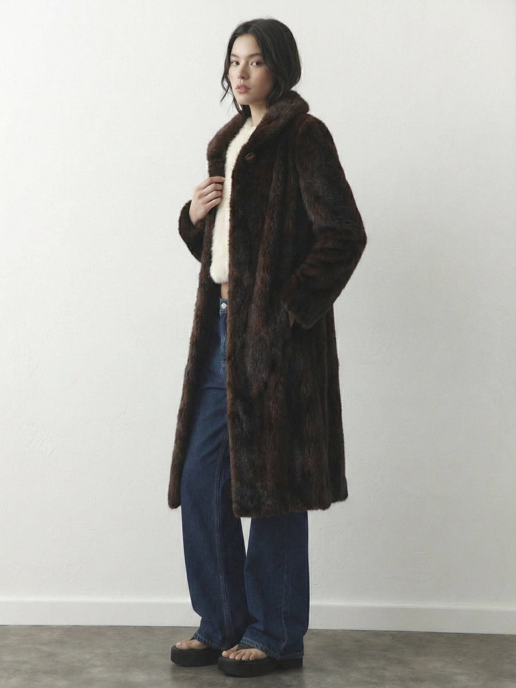 Scarlet | Manteau maxi en fausse fourrure