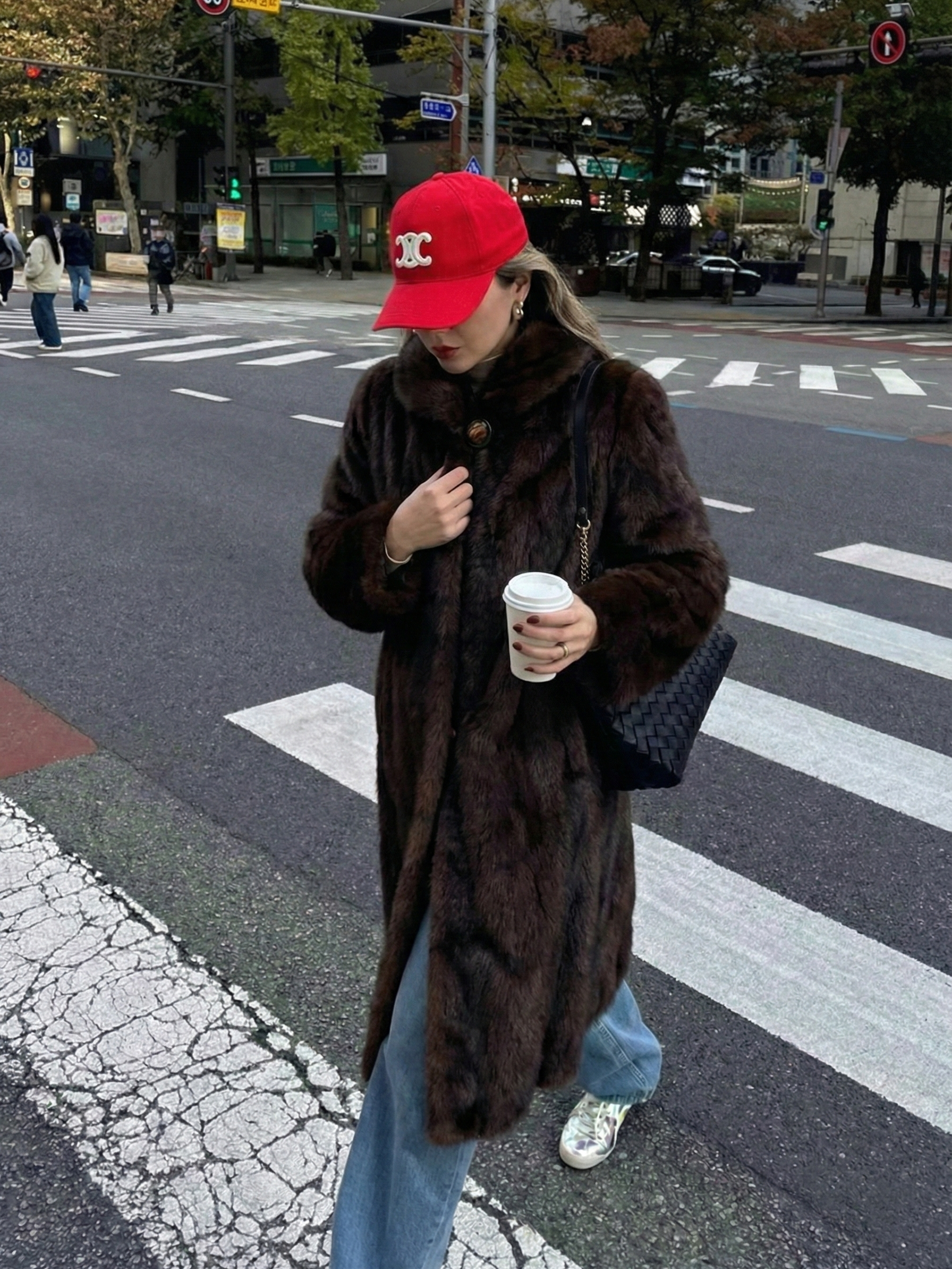 Scarlet | Manteau maxi en fausse fourrure