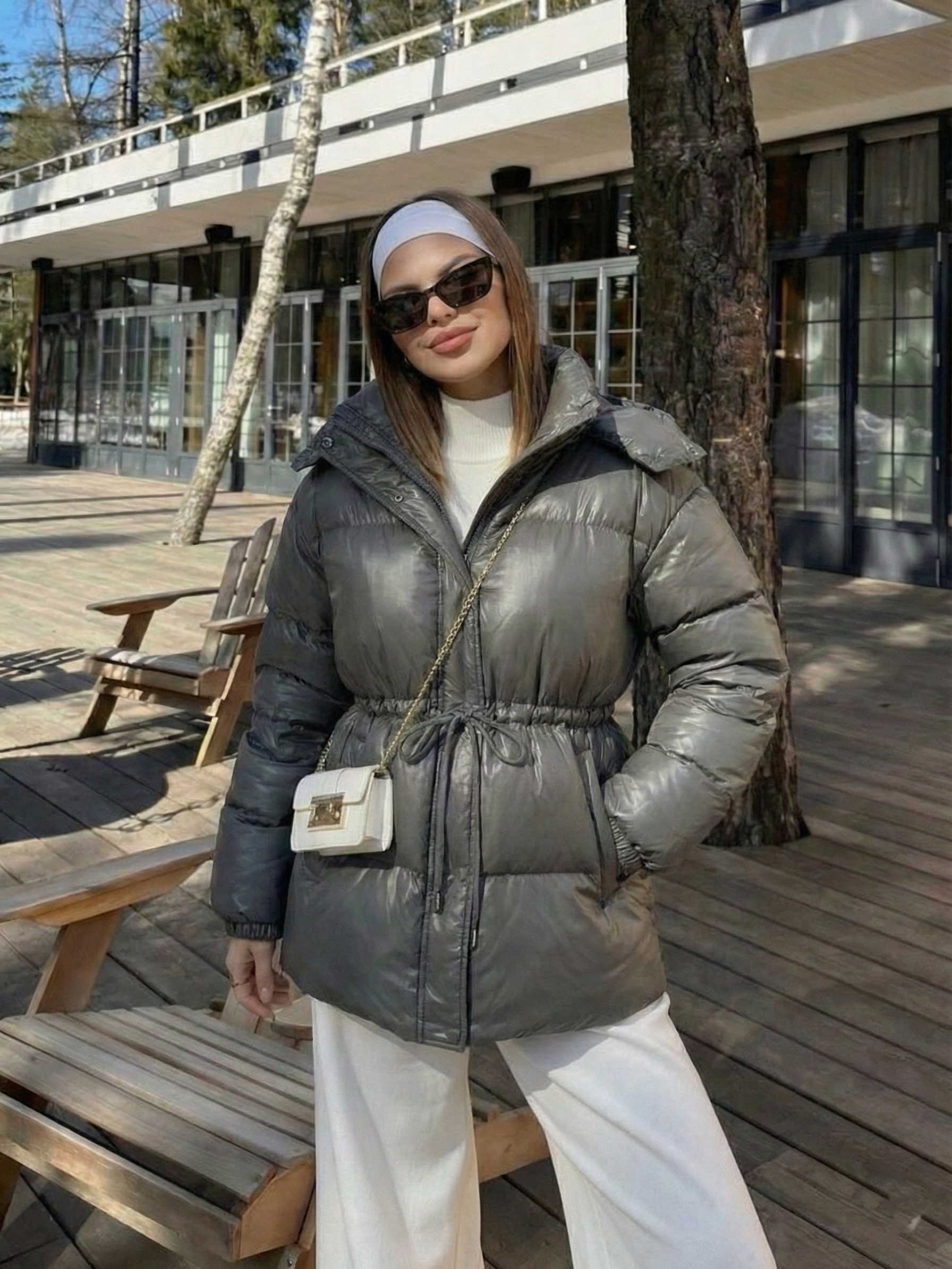 Maggie | Doudoune ceinturée à col montant