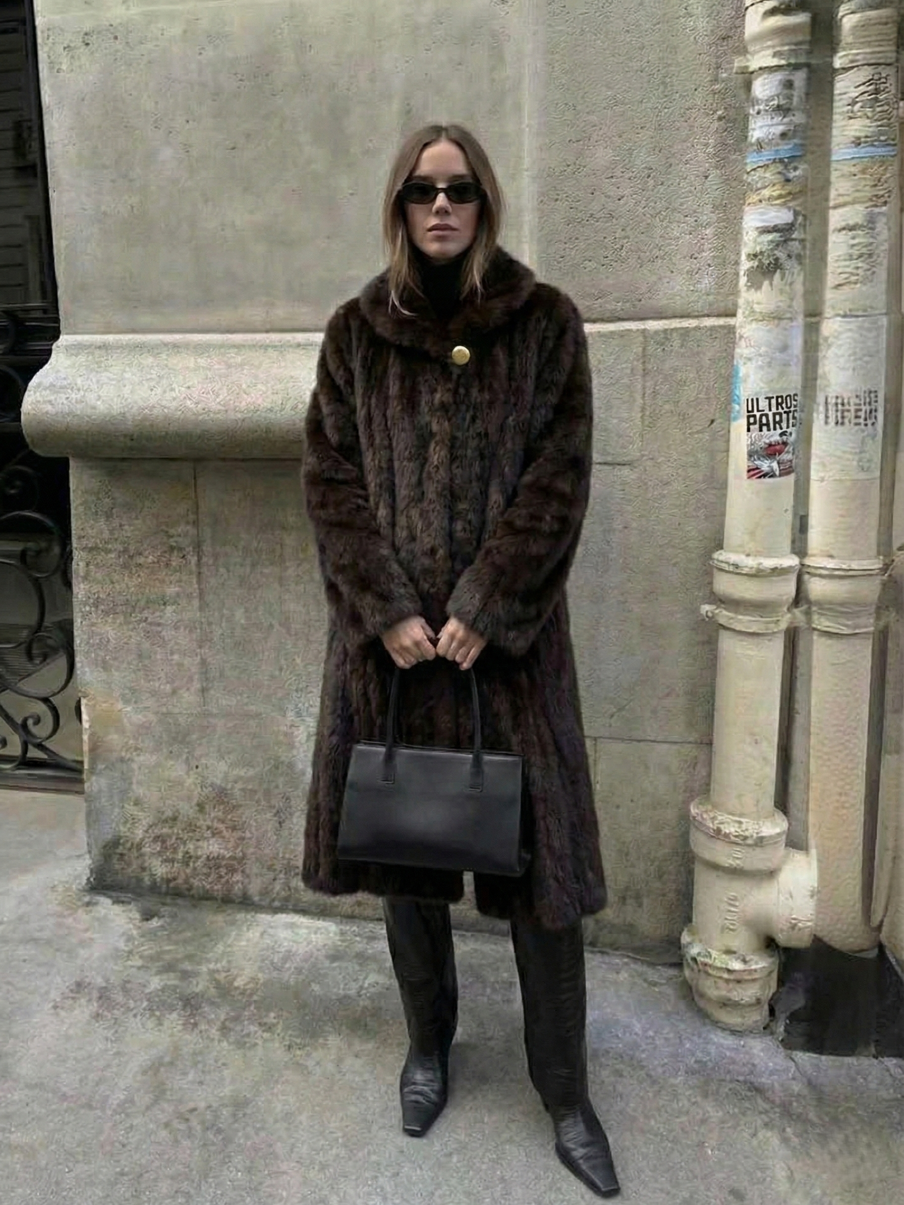 Scarlet | Manteau maxi en fausse fourrure