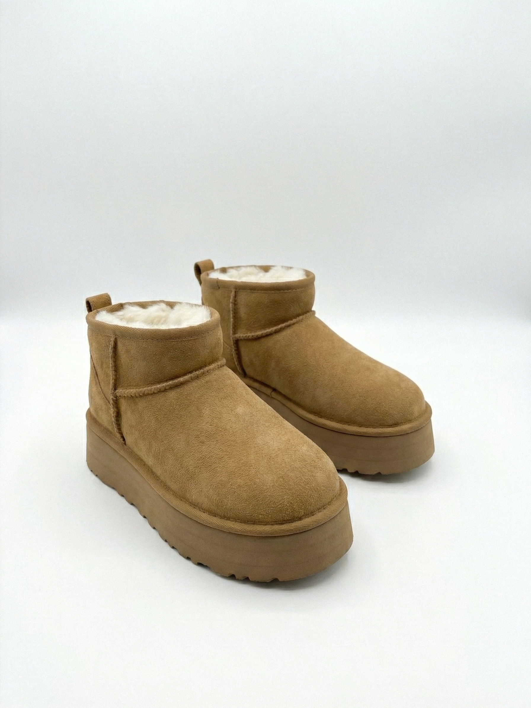 Bottes à plateforme effet daim avec doublure en fausse fourrure