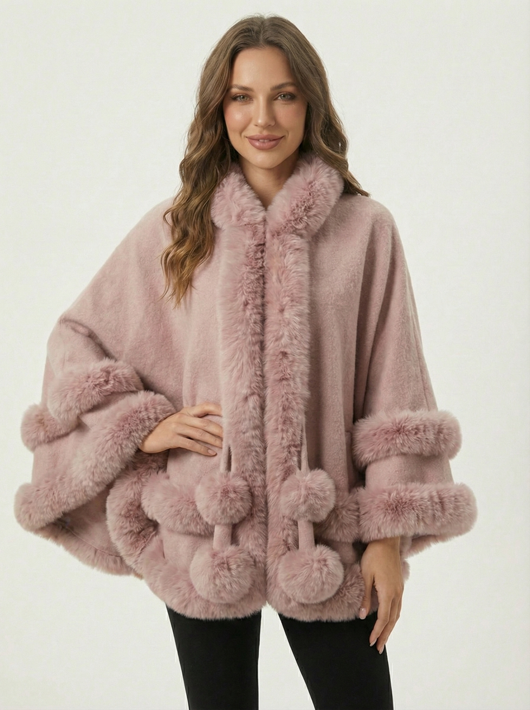 Norway | Winter cape trimmed with faux fur