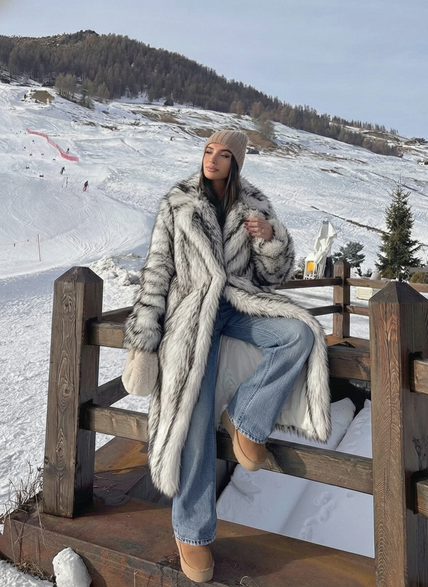 Aliza | Manteau long en fausse fourrure tendance